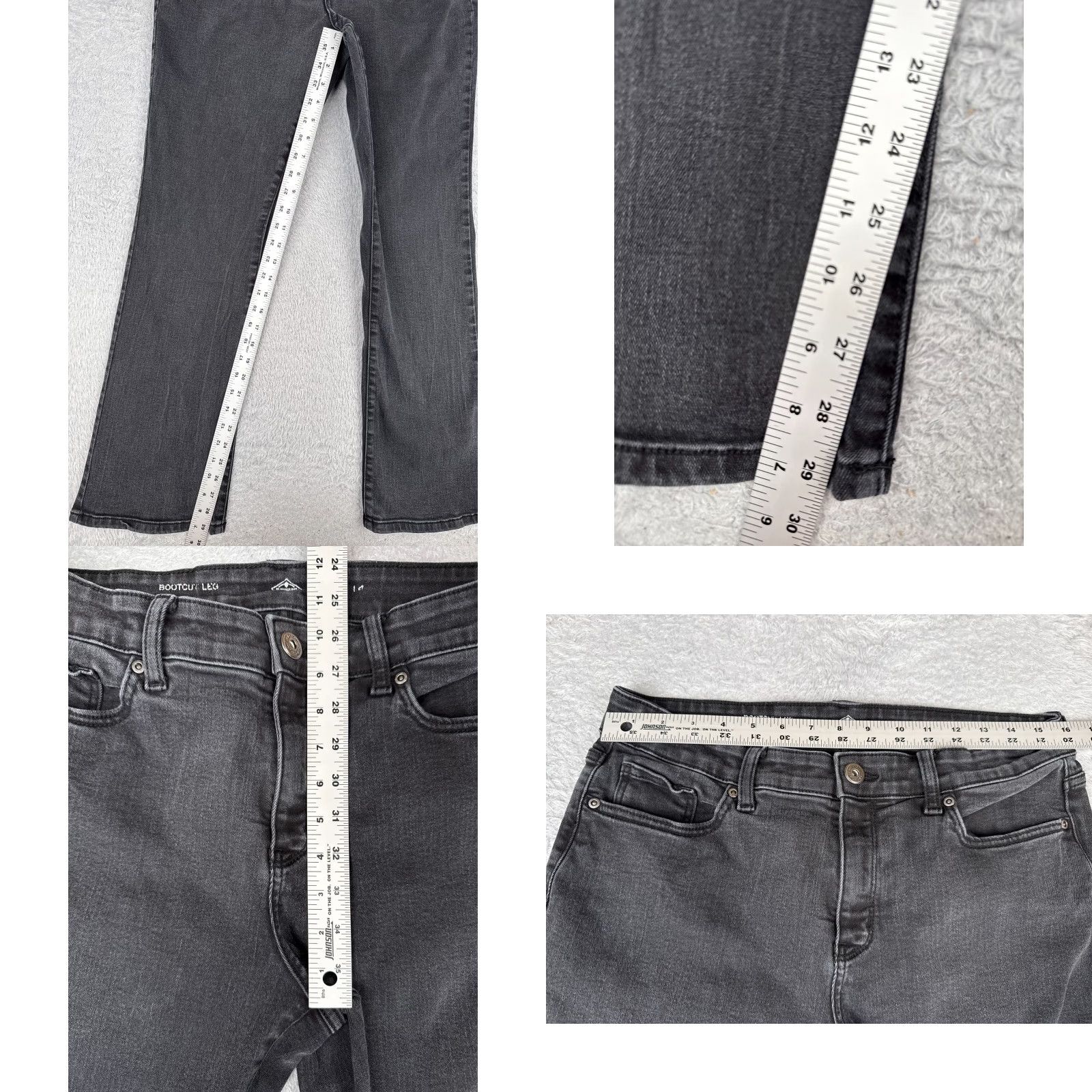 Vintage St. Johns Bay Jeans Womens 14 Black Denim Bootcut Mid Rise Cotton Blend 32x30 Size 36" / US 14 / IT 50 - 8 Thumbnail