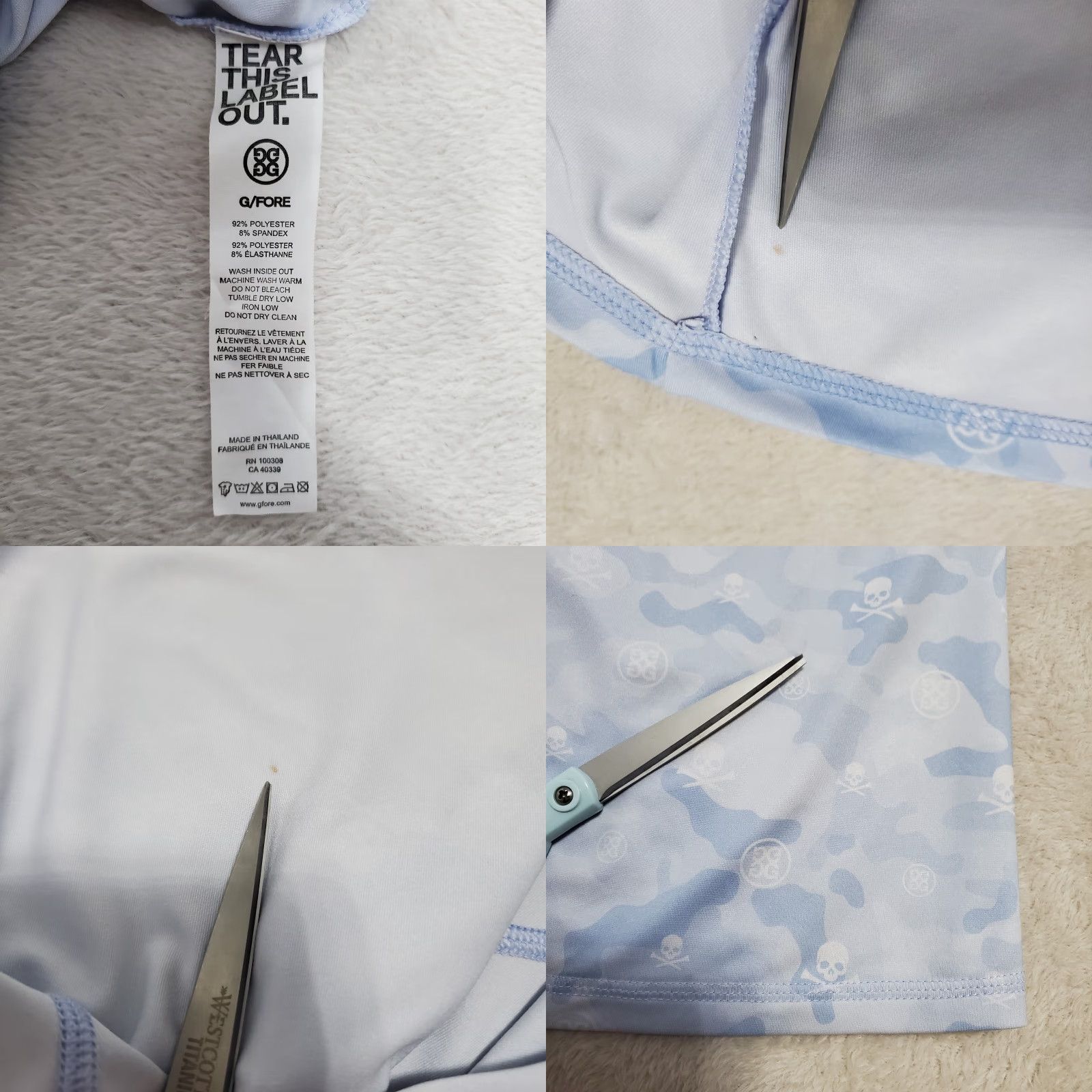 G/FORE G/Fore Skull Icon Camo Quarter Zip Top Women S Ice Blue Tech Jersey Golf Shirt Size S / US 4 / IT 40 - 8 Thumbnail