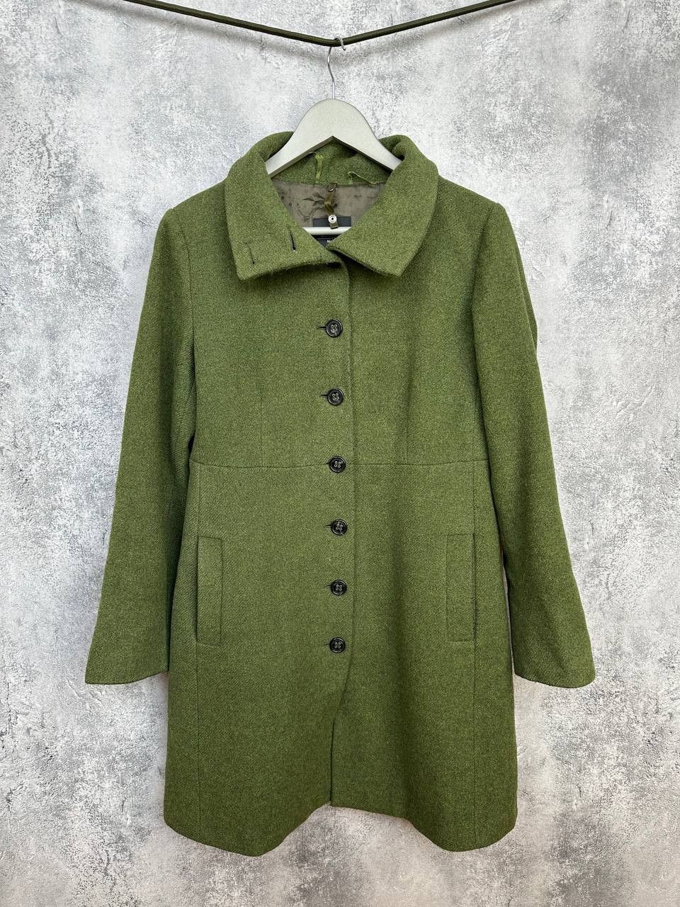 Weekend Max Mara Weekend Max Mara Wool Coat Green Button Front Mid Length Size S / US 4 / IT 40 - 2 Thumbnail