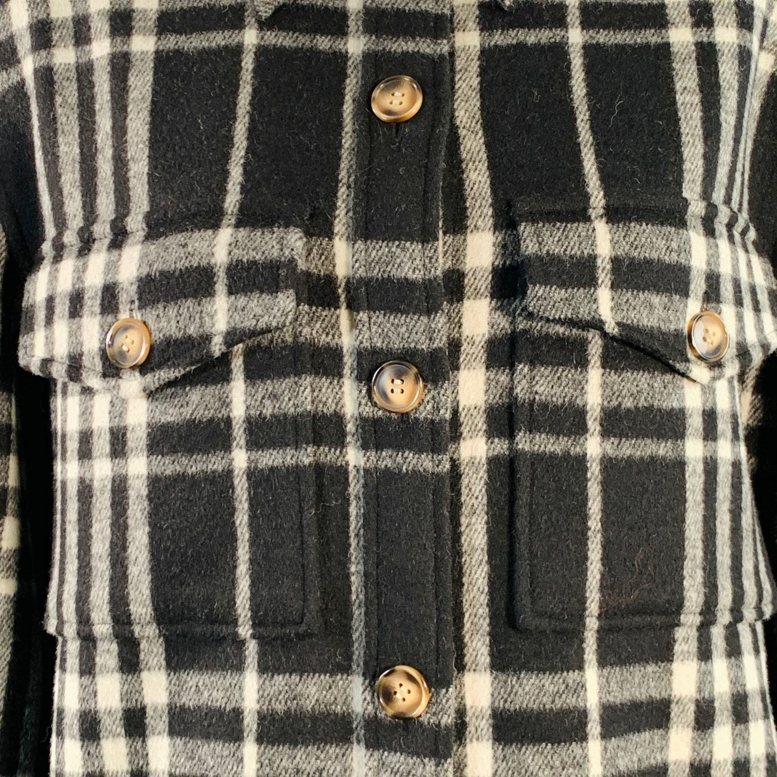 Reformation REFORMATION Size M Black White Wool Blend Plaid Shirt Jacket Size M / US 6-8 / IT 42-44 - 2 Thumbnail