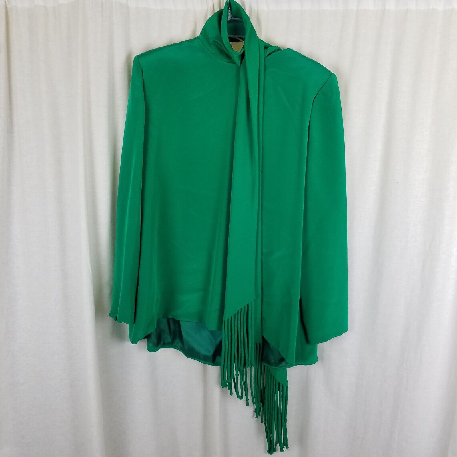 Vintage Mark Heister Silk Maxi Skirt Suit Scarf Formal Emerald Green Size L / US 10 / IT 46 - 2 Thumbnail