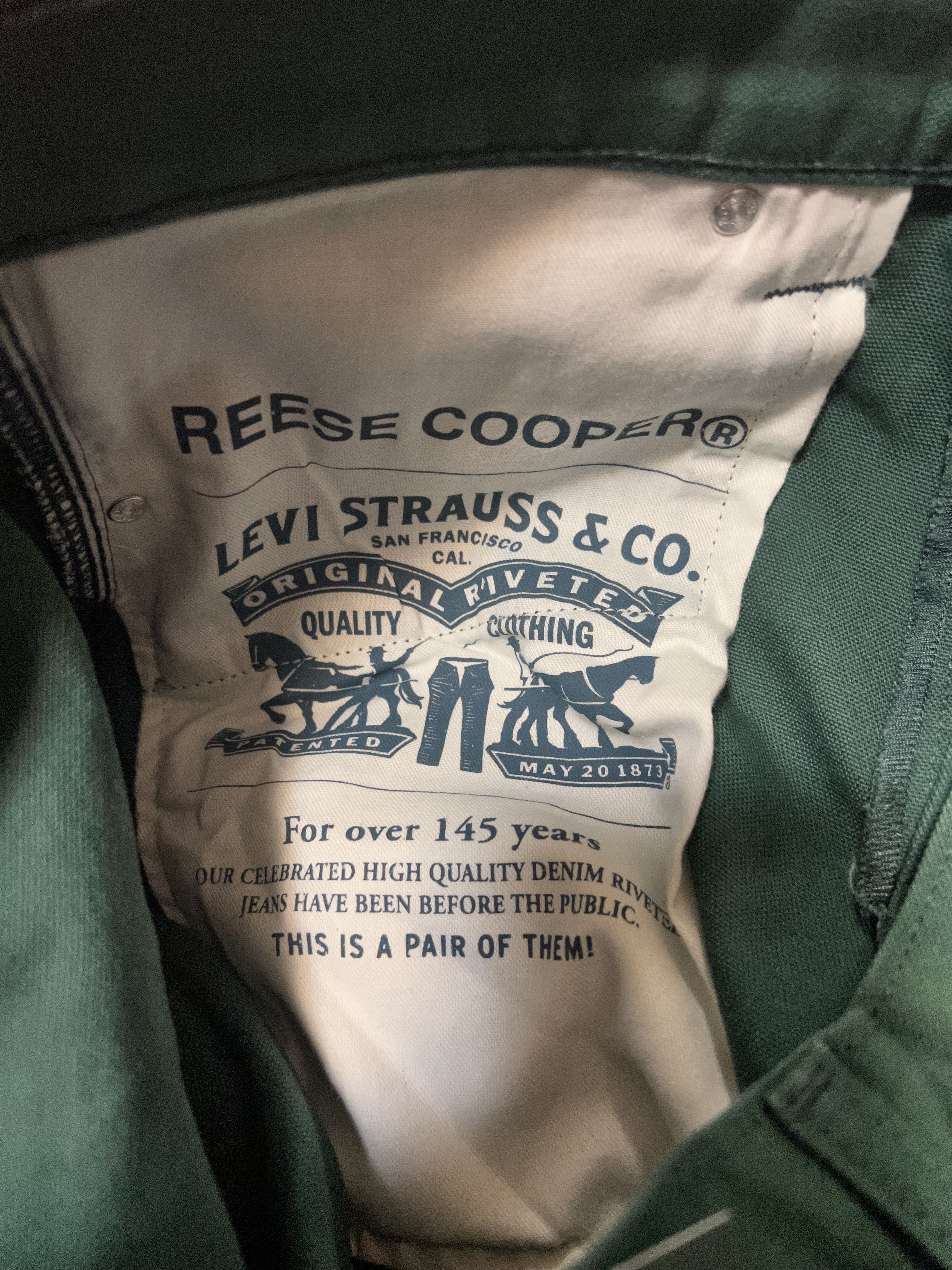 Levi's × Reese Cooper 💚 Reese Cooper x Levi's Green Duck Denim NEW (34x34) Size US 34 / EU 50 - 10 Thumbnail