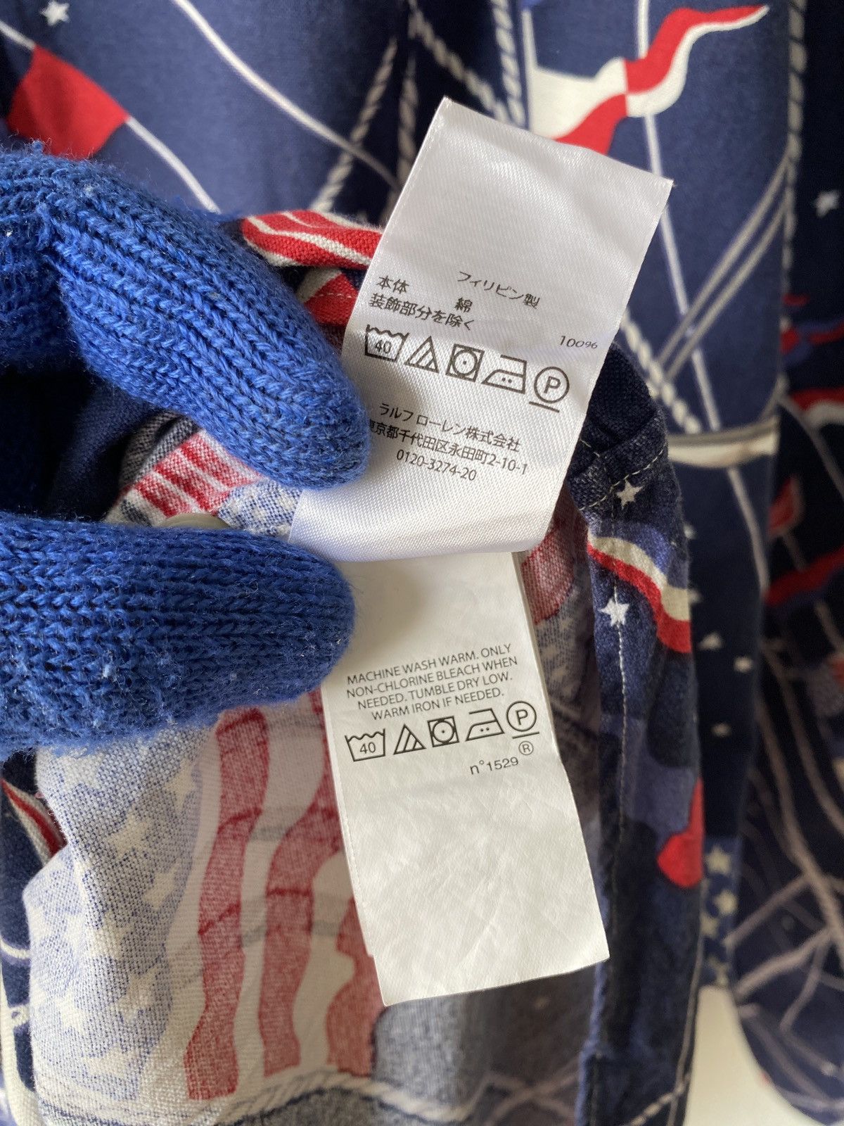 Polo Ralph Lauren × Ralph Lauren × Vintage Vintage Ralph Lauren American Flag Fullprint Button Up Shirt Size US XXL / EU 58 / 5 - 16 Thumbnail
