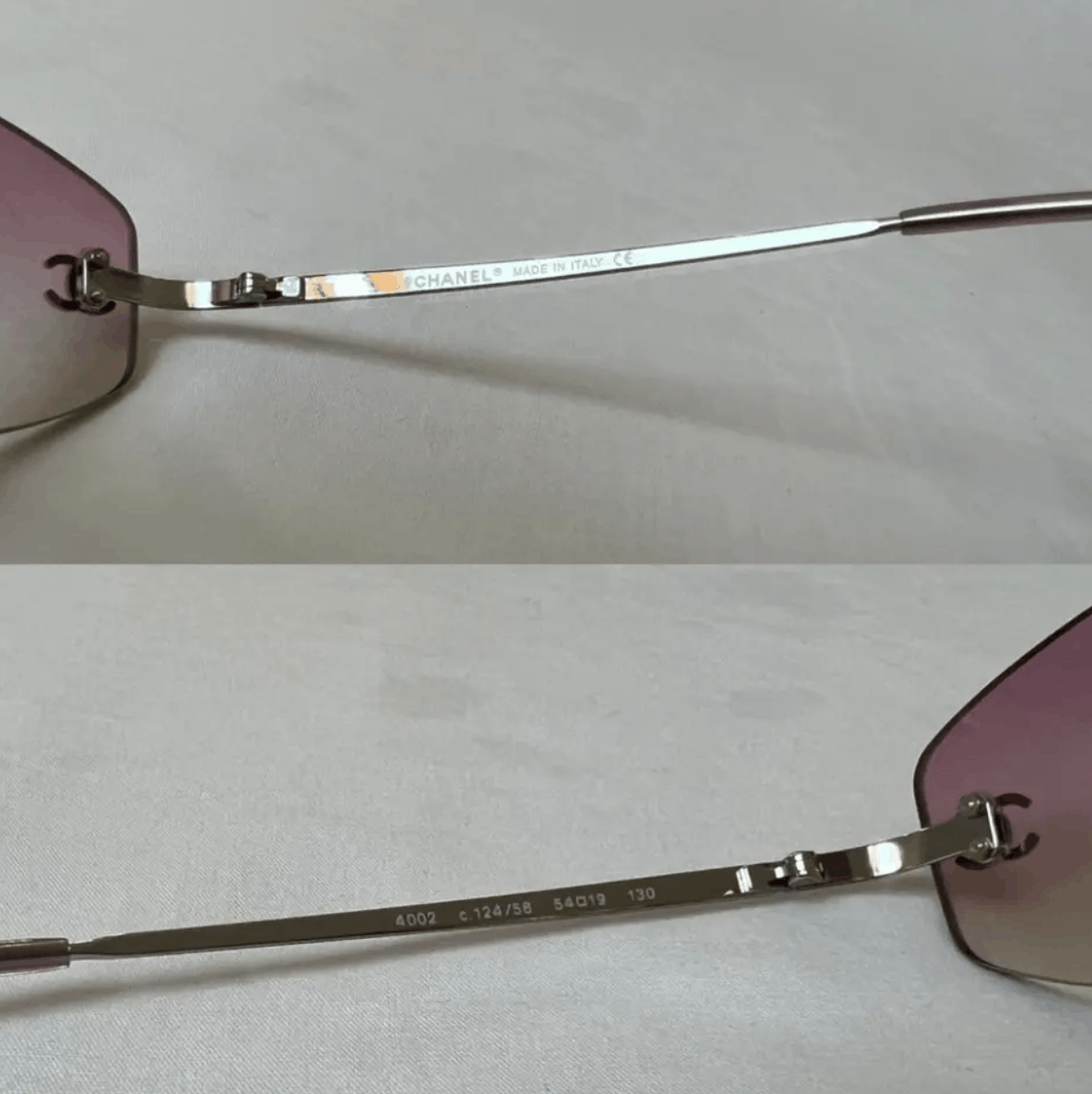 Chanel CHANEL Sunglasses 4002 Mask Rimless Rhinestone 4017 Vintage Size ONE SIZE - 4 Thumbnail