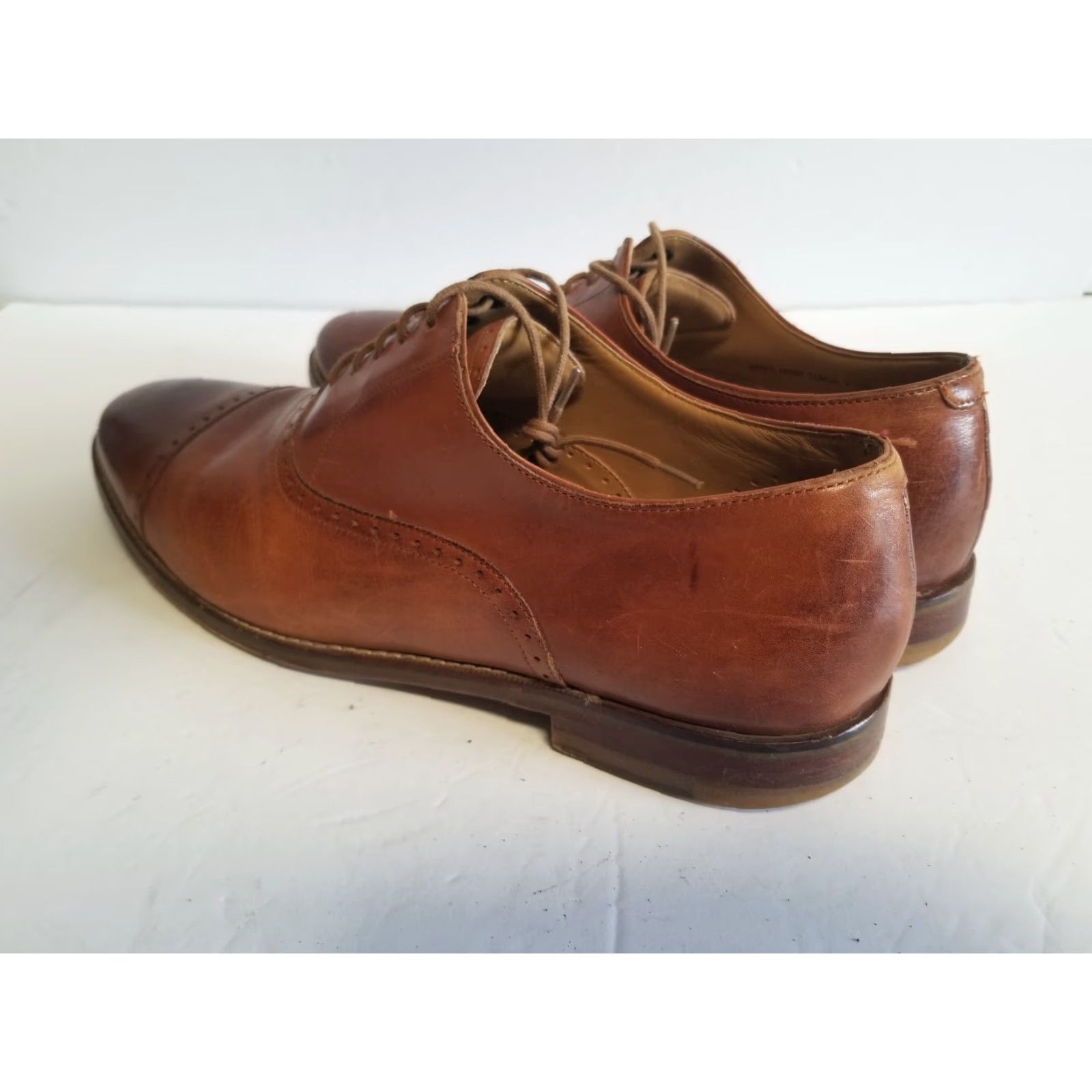 Cole Haan Cole Haan Oxford Dress Shoes Cap Toe Leather Brown 10.5 US Mens Shoes Size ONE SIZE - 4 Thumbnail