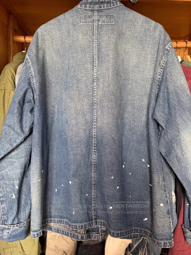 Neighborhood Neighborhood Washed Splattered Chinese Tunic Denim Jacket Size US M / EU 48-50 / 2 - 2 Thumbnail