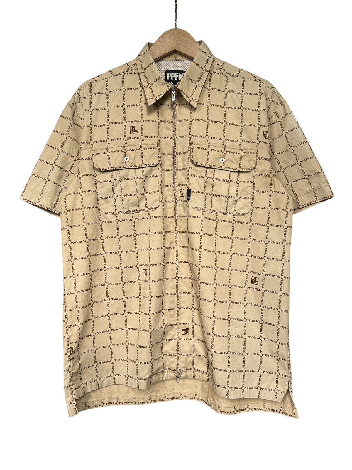 Beauty Beast × Japanese Brand × PPFM Vintage PPFM Monogram Logo Zipper Tech Shirt Size US M / EU 48-50 / 2 - 1 Thumbnail