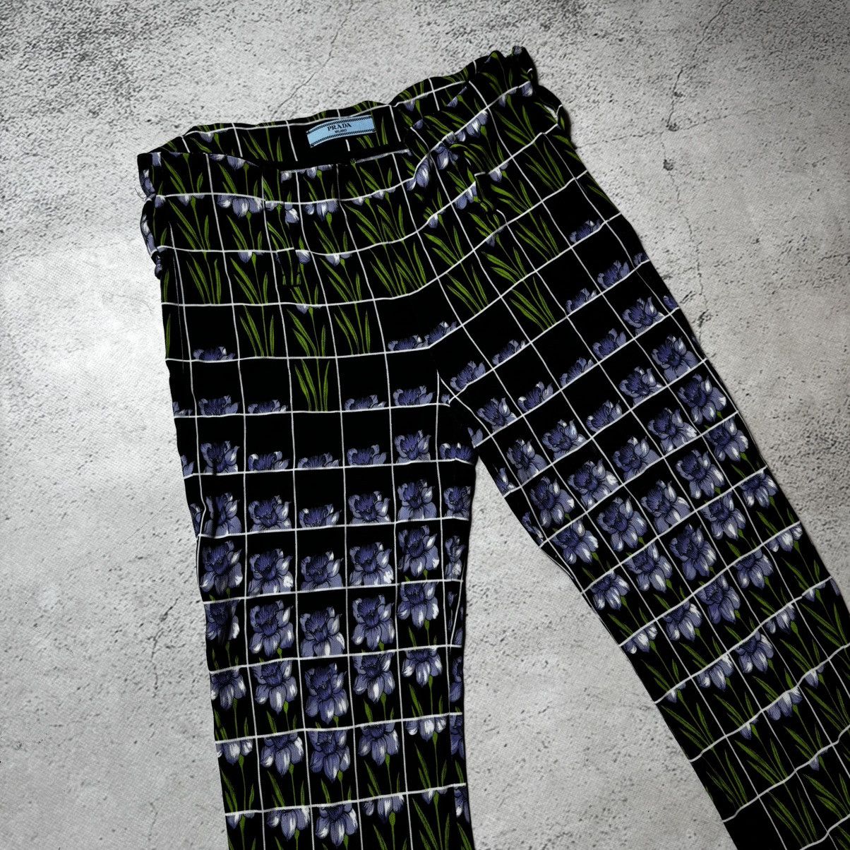 Prada vintage prada Floral Print Jersey Pants flowers print Size 32" / US 10 / IT 46 - 3 Thumbnail