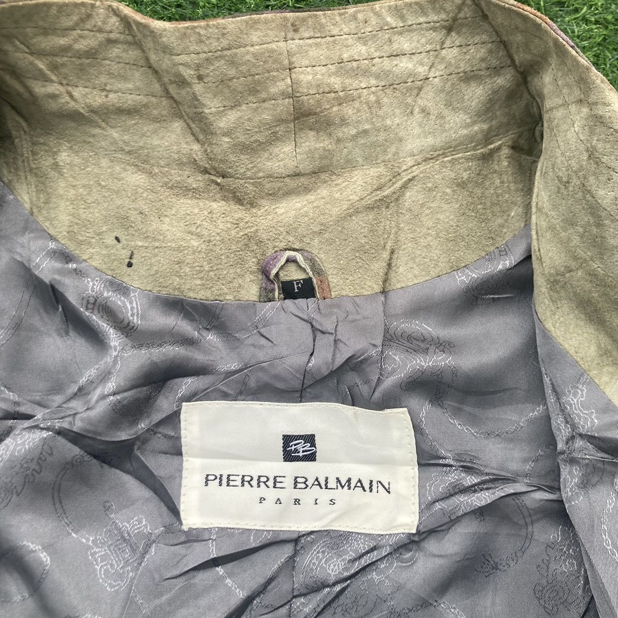 Genuine Leather × Pierre Balmain PIERRE BALMAIN PARIS PATCHWORK DESIGN LEATHER LONG JACKET Size ONE SIZE - 6 Thumbnail