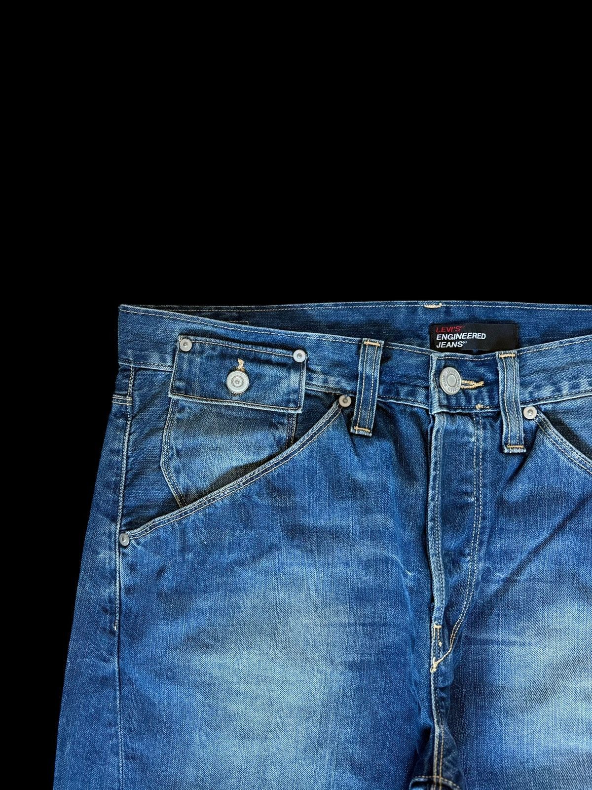 Levi's Levi’s Engineered Navy Washed Baggy Flared Denim Jeans Y2K Size US 32 / EU 48 - 8 Thumbnail