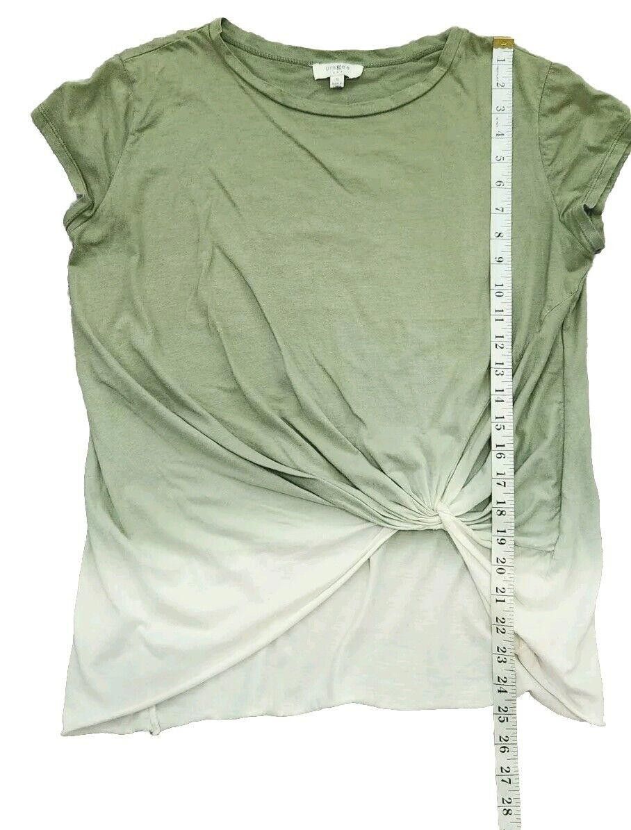 Designer Umgee Top Small Ombre Green White Short Sleeve Scrunched Size S / US 4 / IT 40 - 6 Thumbnail