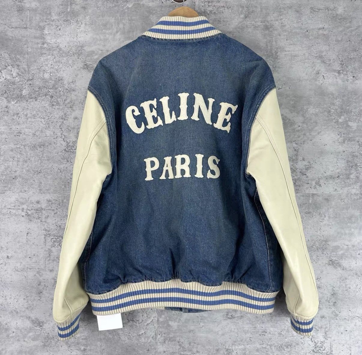 Celine Celine Washed Denim & Leather Triomphe Cotton Jacket J42 Size US M / EU 48-50 / 2 - 2 Thumbnail