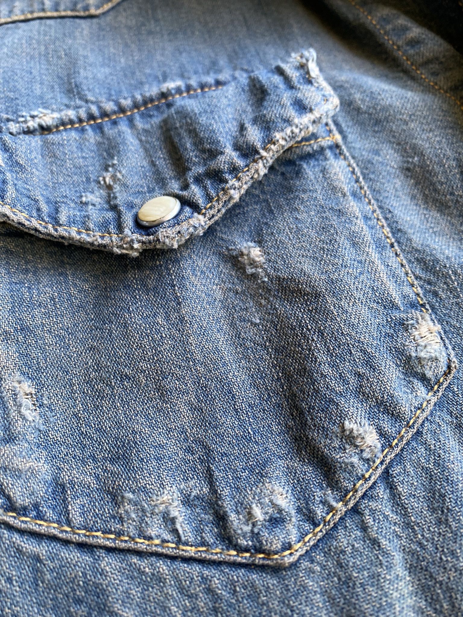 Acne Studios Western Shirt - Worn Clay Blue Denim Size US M / EU 48-50 / 2 - 14 Thumbnail