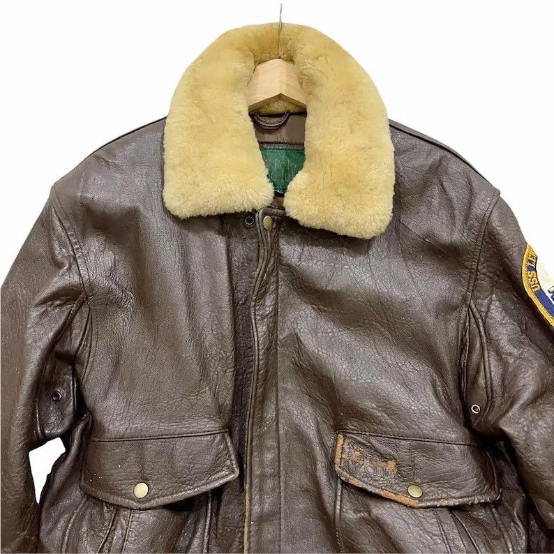 Genuine Leather Rare Vintage 80s Polo Club Genuine Leather Bomber Jacket Size US M / EU 48-50 / 2 - 3 Thumbnail