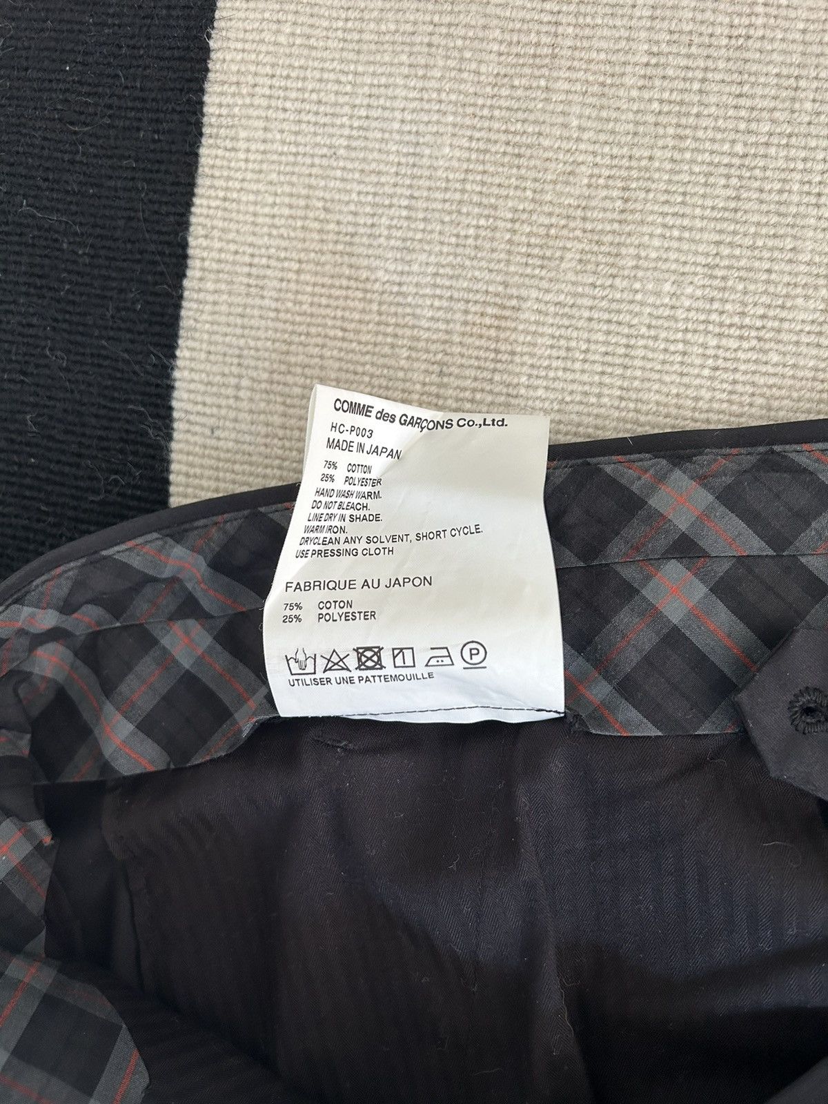 Comme des Garcons Homme Comme des Garçons HOMME - Black Wool Gabardine Pant Size US 32 / EU 48 - 4 Thumbnail