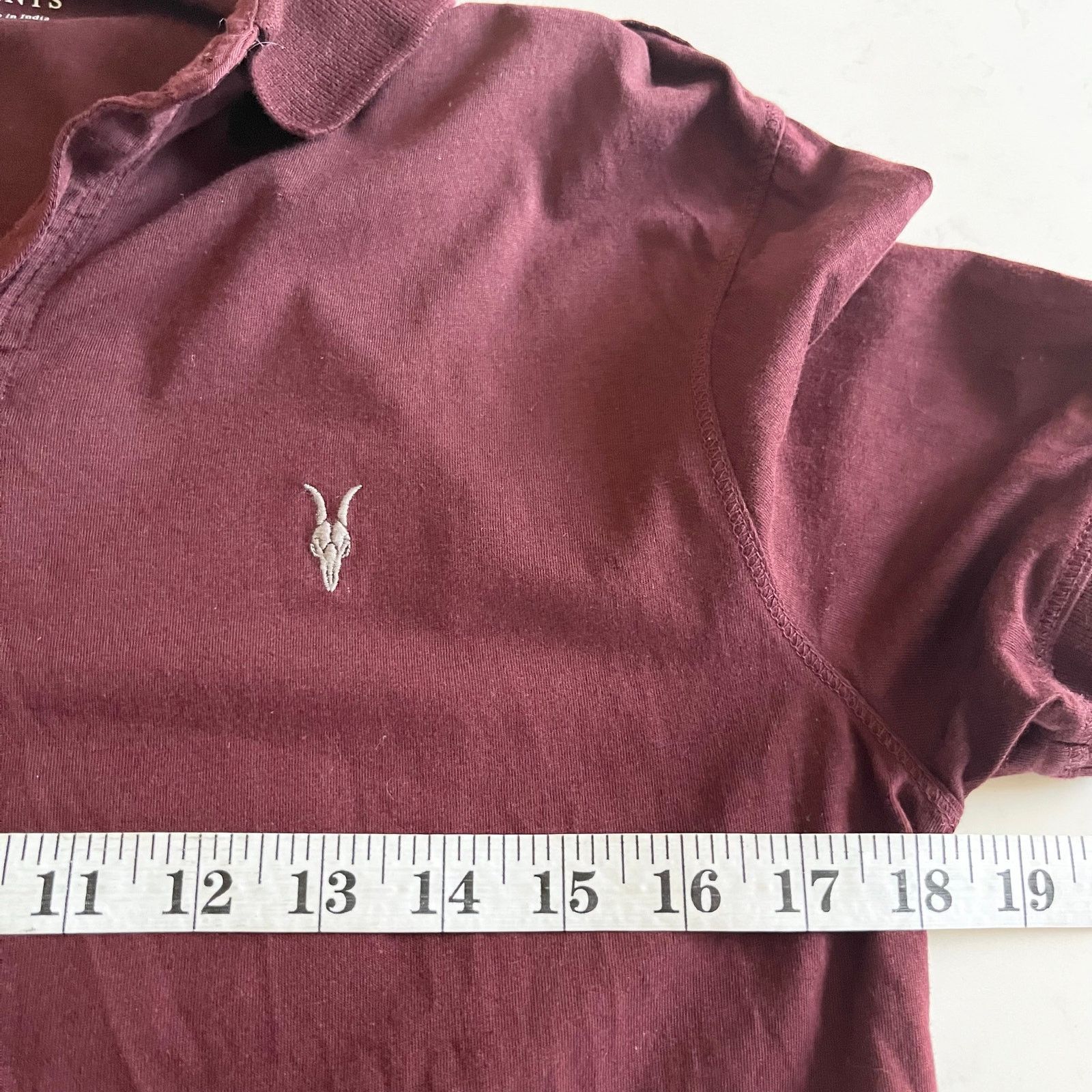 Allsaints AllSaints Vidal Burgundy Maroon Men’s Polo Shirt Size US M / EU 48-50 / 2 - 9 Thumbnail