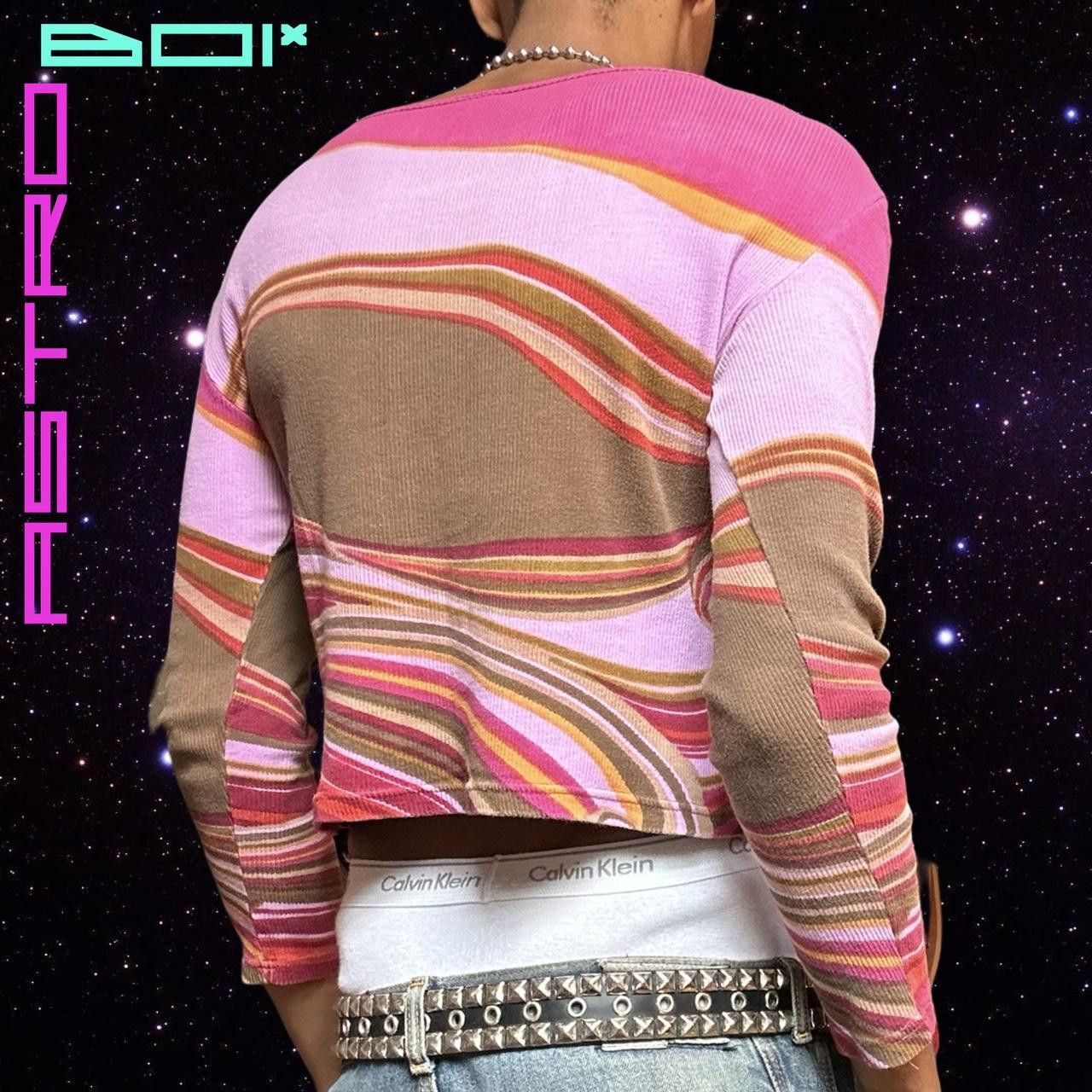 Other Vintage Pink Striped Trompe L'oeil Studded T-shirt - Large Size US L / EU 52-54 / 3 - 4 Thumbnail