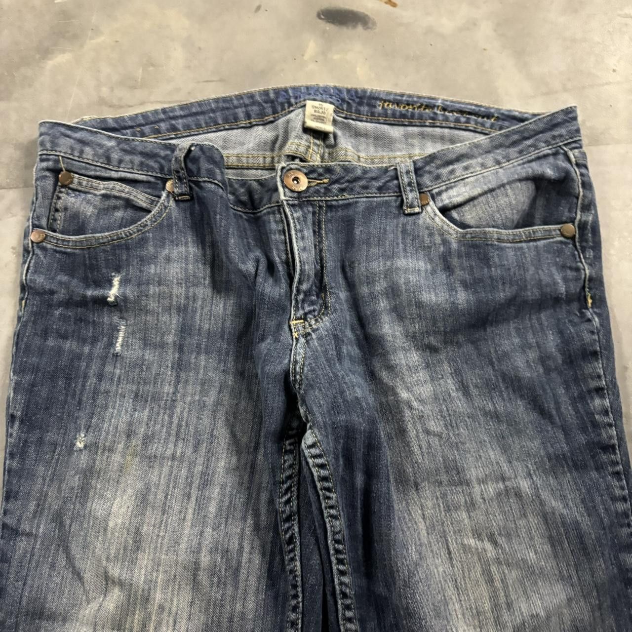 Vintage Crazy Vintage Y2K/2000s Grunge Faded Dark Wash Bootcut Denim Jeans! 38x28 Size US 38 / EU 54 - 5 Thumbnail