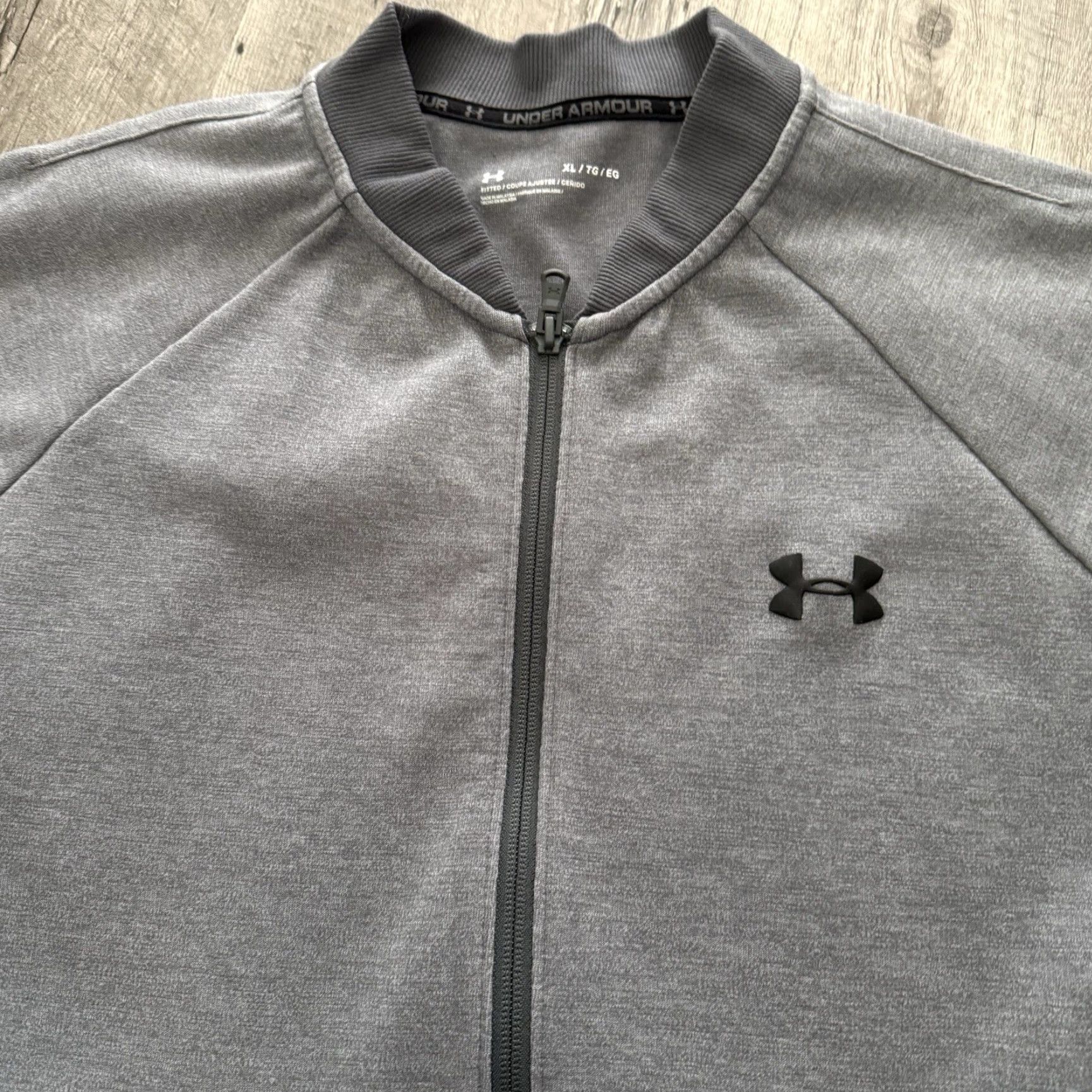 Under Armour Under Armour UA Double Knit Bomber Jacket Mens XL Gray Zip Full Zip Pockets Breathable Athletic Fit 1347272 Size US XL / EU 56 / 4 - 3 Thumbnail