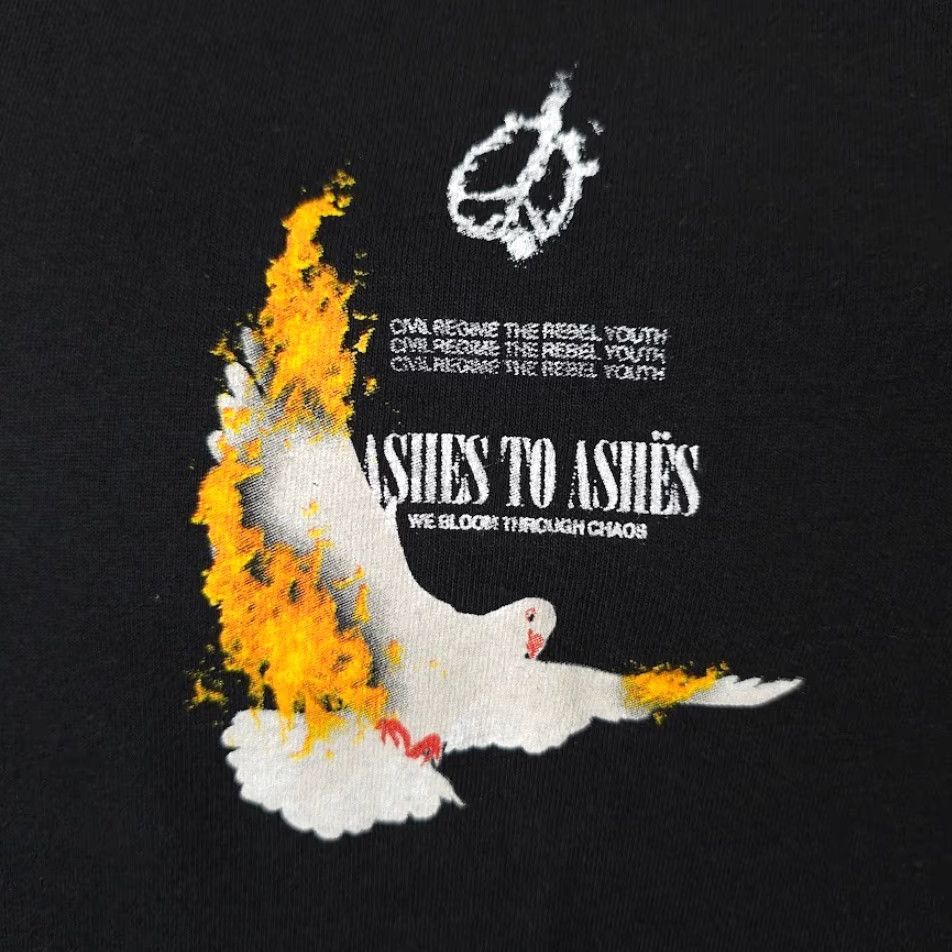 Vintage Civil Regime T Shirt Mens Size Medium Black World On Fire Ashes To Ashes Size US M / EU 48-50 / 2 - 3 Thumbnail