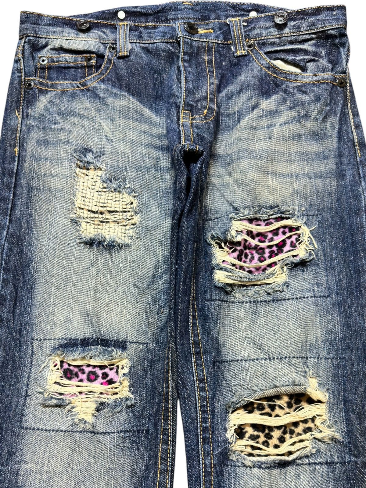 POST ARCHIVE FACTION (PAF) Vintage Japanese Brand Ripped Distressed Denim Size US 30 / EU 46 - 2 Thumbnail