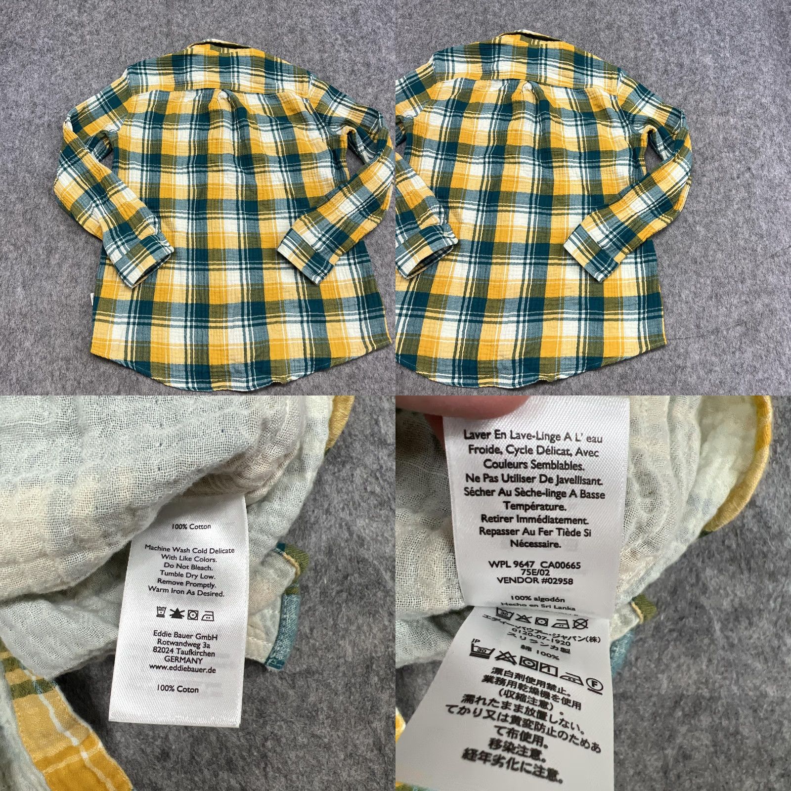 Eddie Bauer Eddie Bauer Shirt Womens M Yellow Plaid Button Long Sleeve Top Casual Outdoor Size M / US 6-8 / IT 42-44 - 9 Thumbnail
