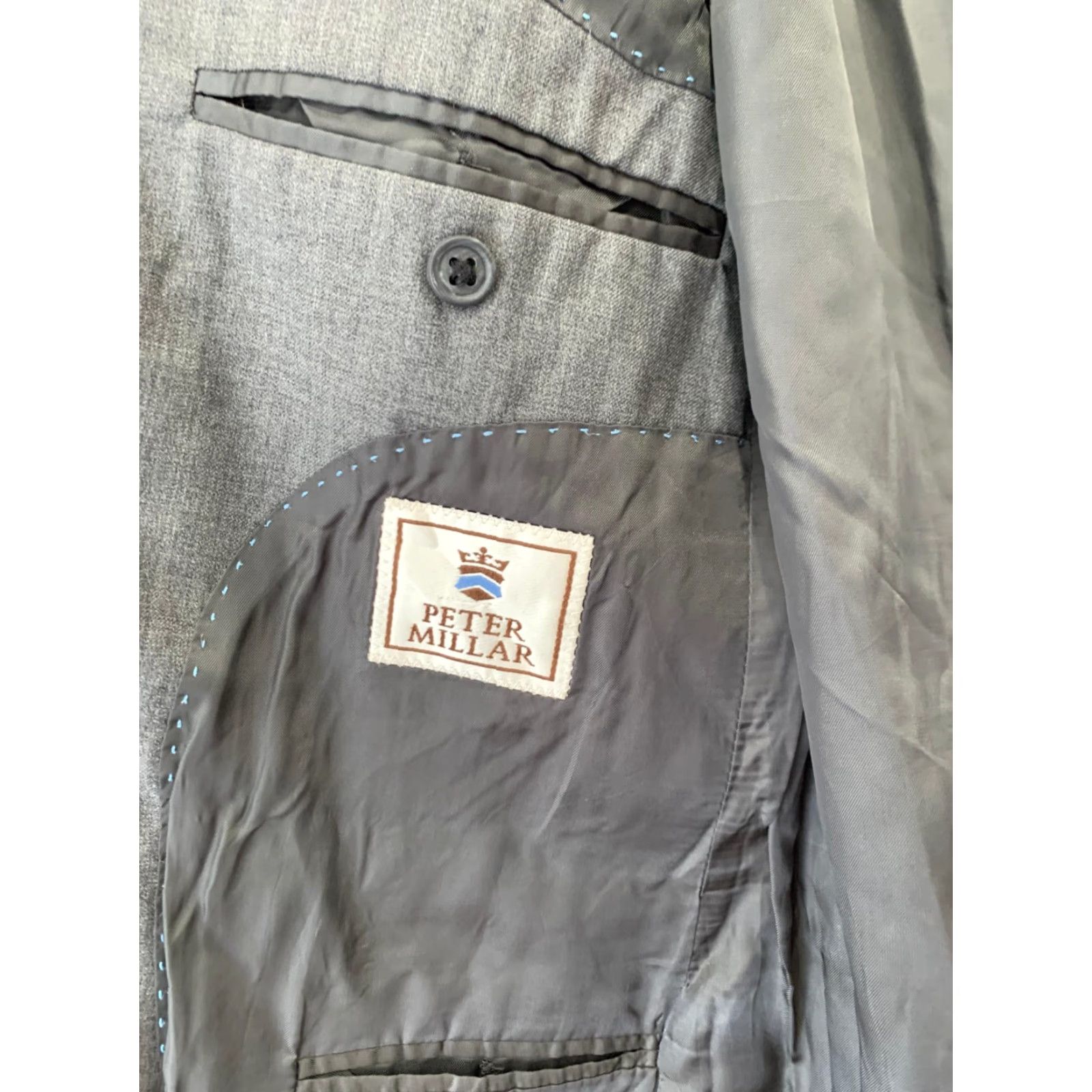 Peter Millar Peter Millar Blazer Mens 42R Gray Wool Sport Coat Canada 100% Wool Two Button Full Lined Adult Mens 44 Chest Size 42R - 3 Thumbnail