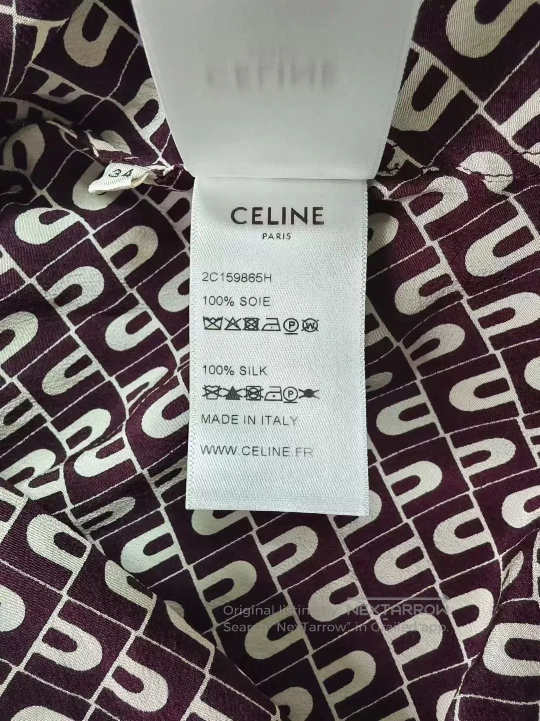 Celine Celine Printed Silk Ruffled Shirt. Size XXS / US 00 / IT 34 - 5 Thumbnail