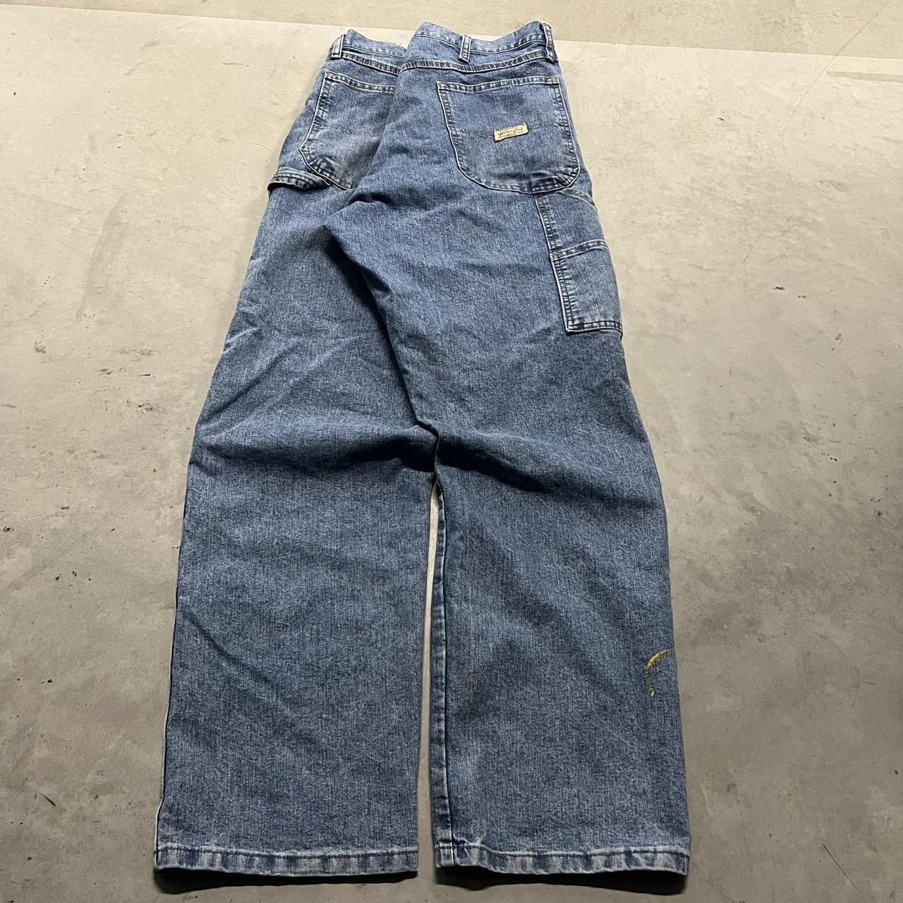 Wrangler Crazy Vintage Y2K Baggy Blue Medium wash Carpenter Jeans Size US 38 / EU 54 - 6 Thumbnail