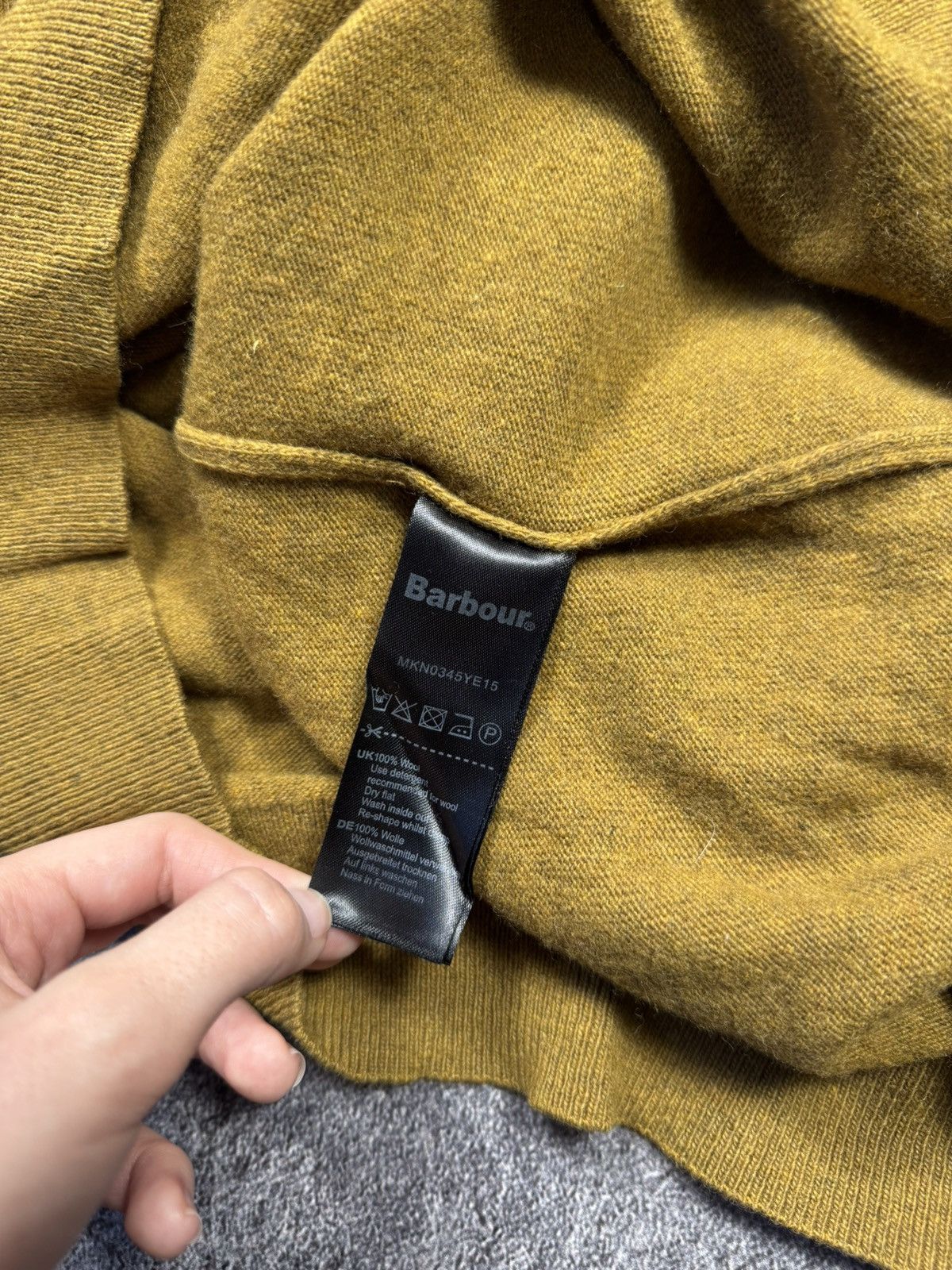 Barbour Barbour Essential Wool Crew Neck Sweater — Mustard Yellow Size US XXL / EU 58 / 5 - 4 Thumbnail