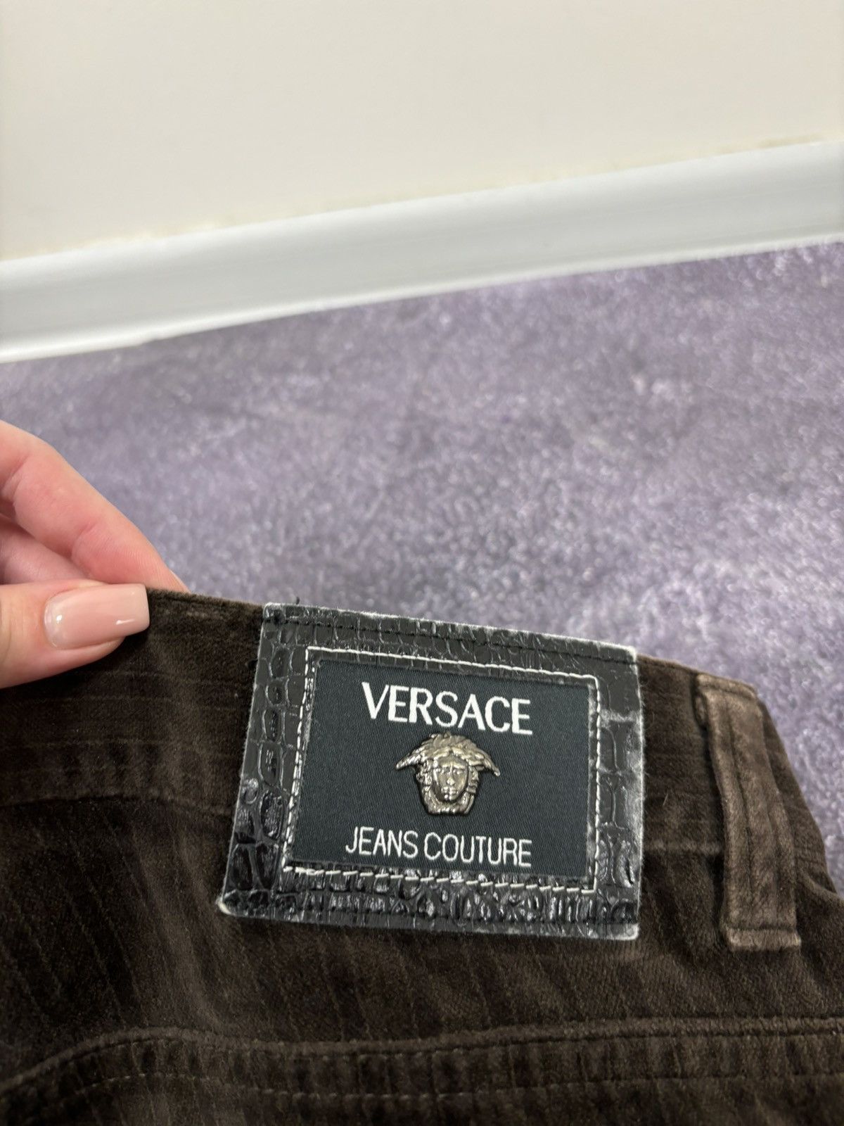 Versace Vintage Versace Jeans Couture Velvet Striped Luxury Pants Size US 32 / EU 48 - 6 Thumbnail