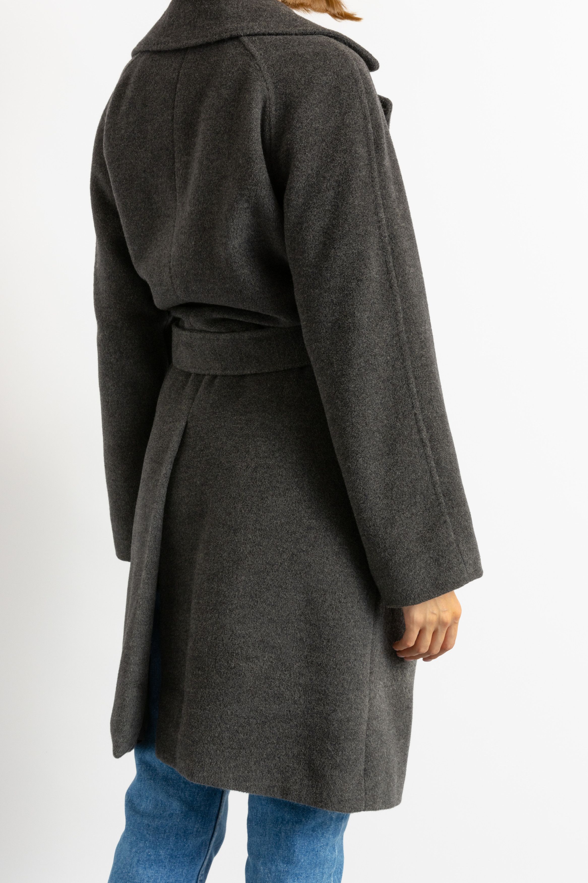 Vintage Preloved Dark Grey Winter Overcoat Long Coat 8713 Size M / US 6-8 / IT 42-44 - 6 Thumbnail