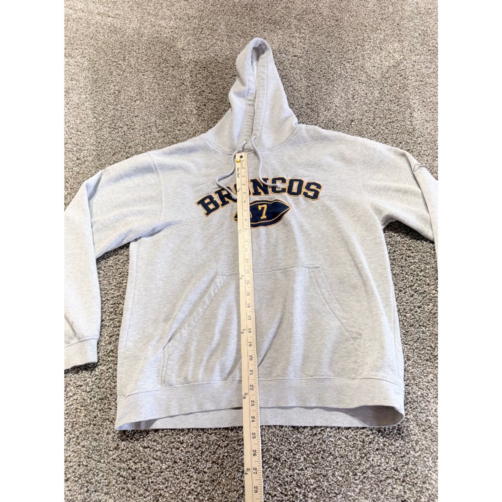 Reebok Denver Broncos Reebok Mens Hoodie Pullover Size Medium Gray NFL FLAW Size US M / EU 48-50 / 2 - 6 Thumbnail