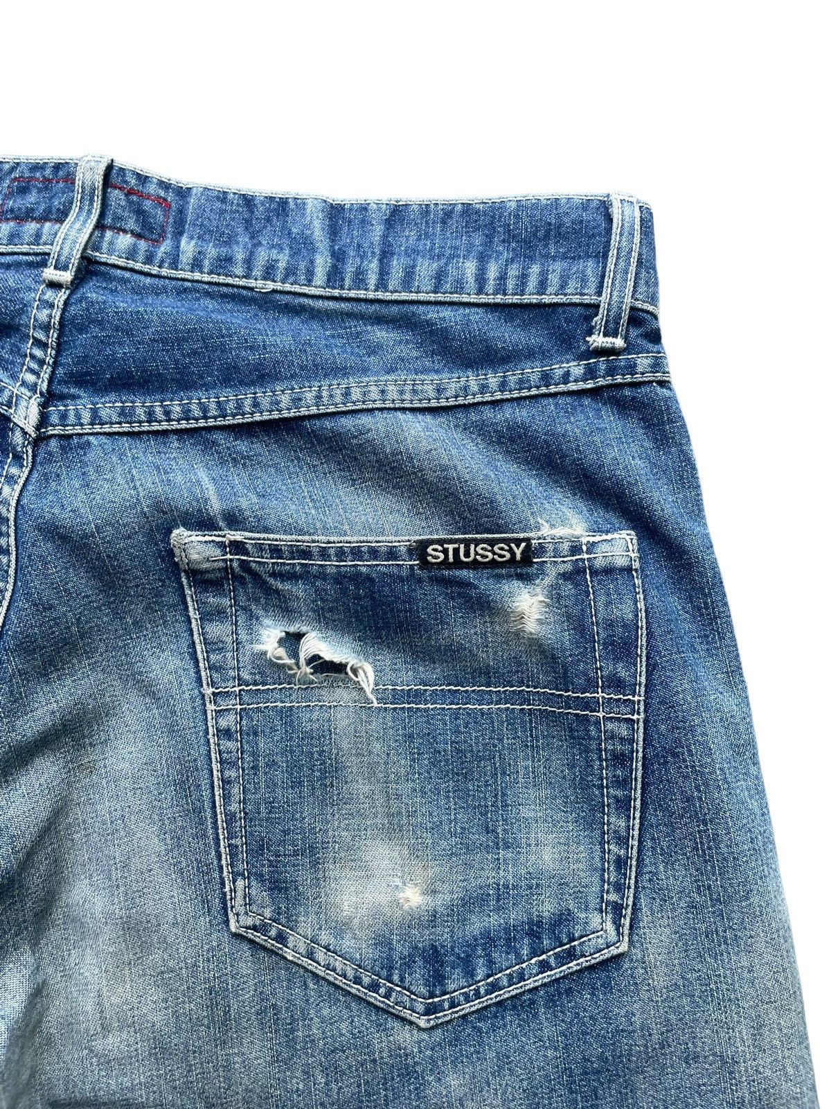Stussy Vintage Stussy Works Distresed Denim Size US 33 - 10 Thumbnail
