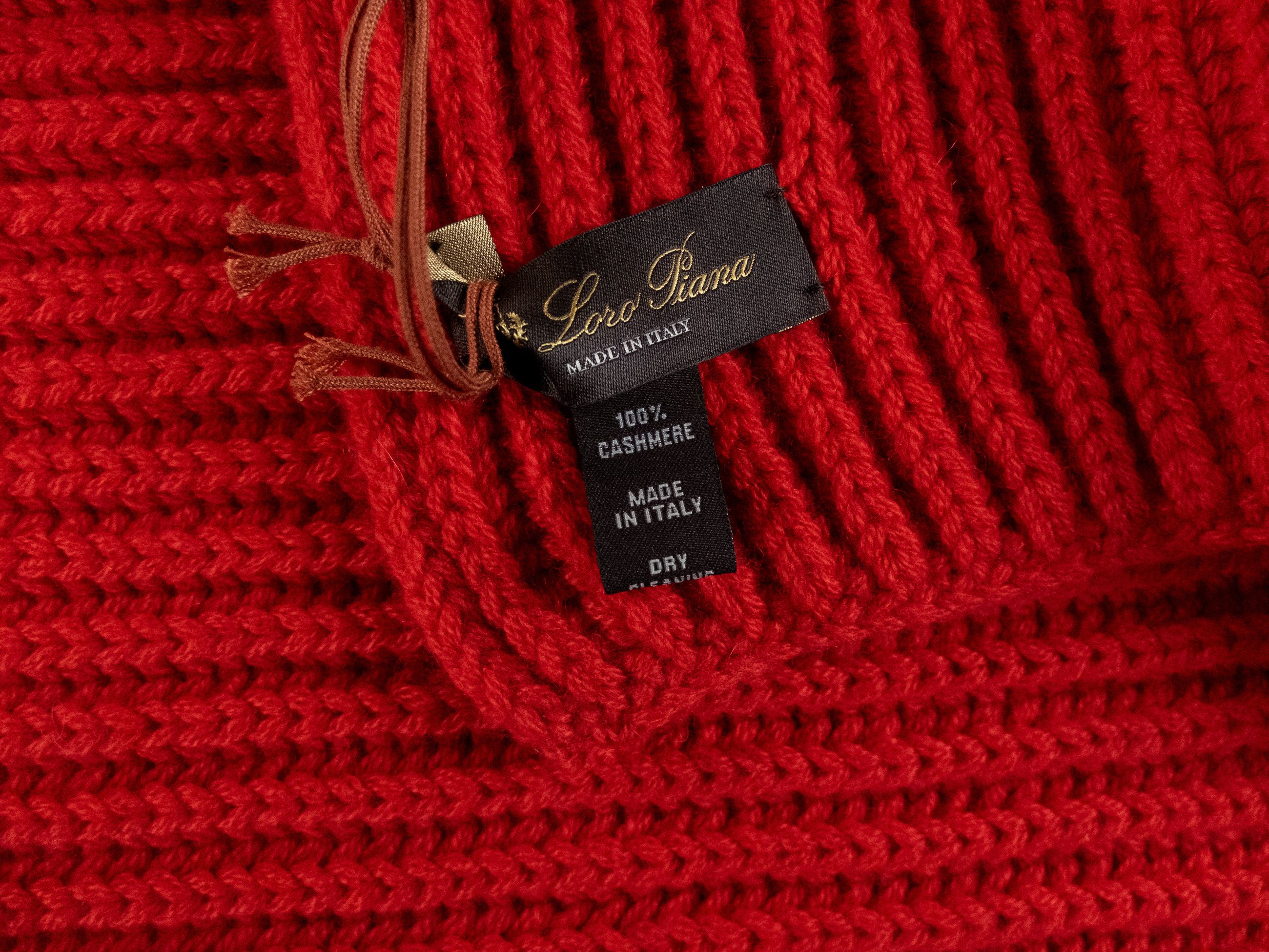 Loro Piana LORO PIANA Sciarpa Inglese red rib knit cashmere scarf Size ONE SIZE - 4 Thumbnail