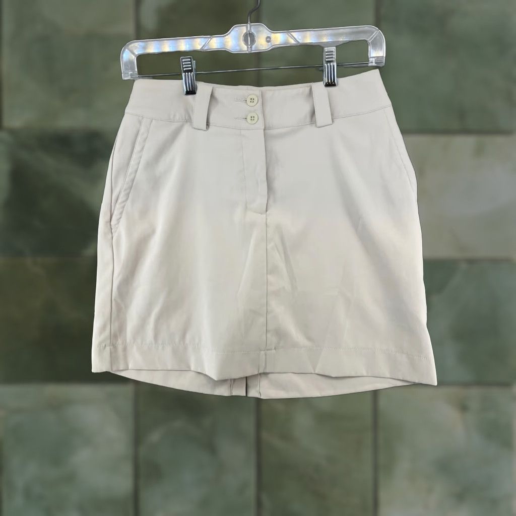 Nike Nike Tour Skirt Womens 26 Small Khaki Beige Golf Athletic Activewear 90s Logo Nike Womens Skirt Short Athletic Golf Size 26" / US 2 / IT 38 - 1 Thumbnail