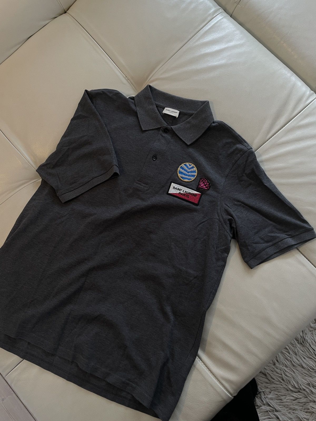 Saint Laurent Paris Hedi slimane era patch polo Size US L / EU 52-54 / 3 - 1 Thumbnail