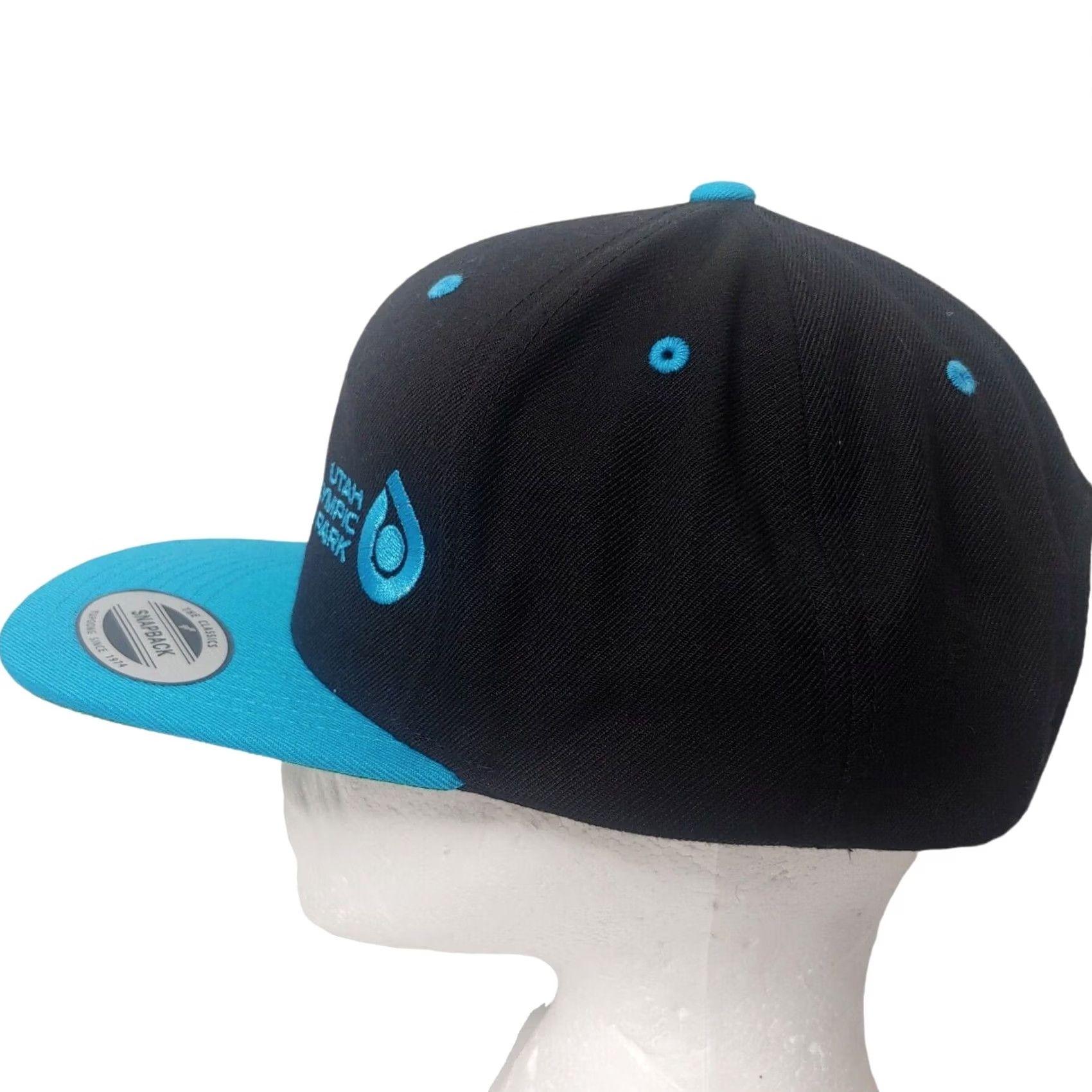 Vintage Yupoong Hat Flat Cap Black Blue Wool/Acrylic Blend Adjustable Embroidered Utah Olympic Park Classic Ski USA Olympics Winter Sports Men One Size Size US M / EU 48-50 / 2 - 5 Thumbnail