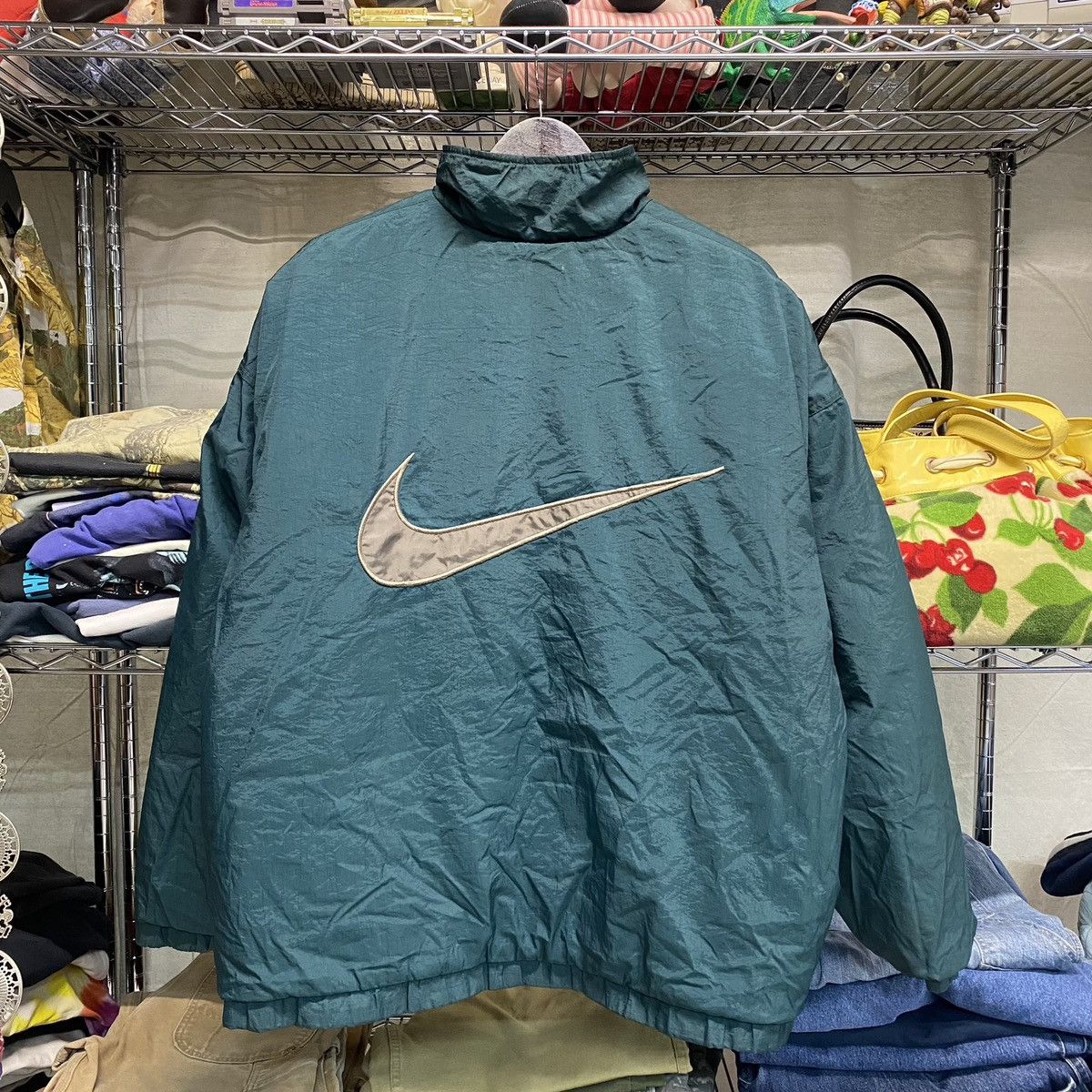 Nike Vintage 1990s nike reversible puffer jacket green/brown | Grailed