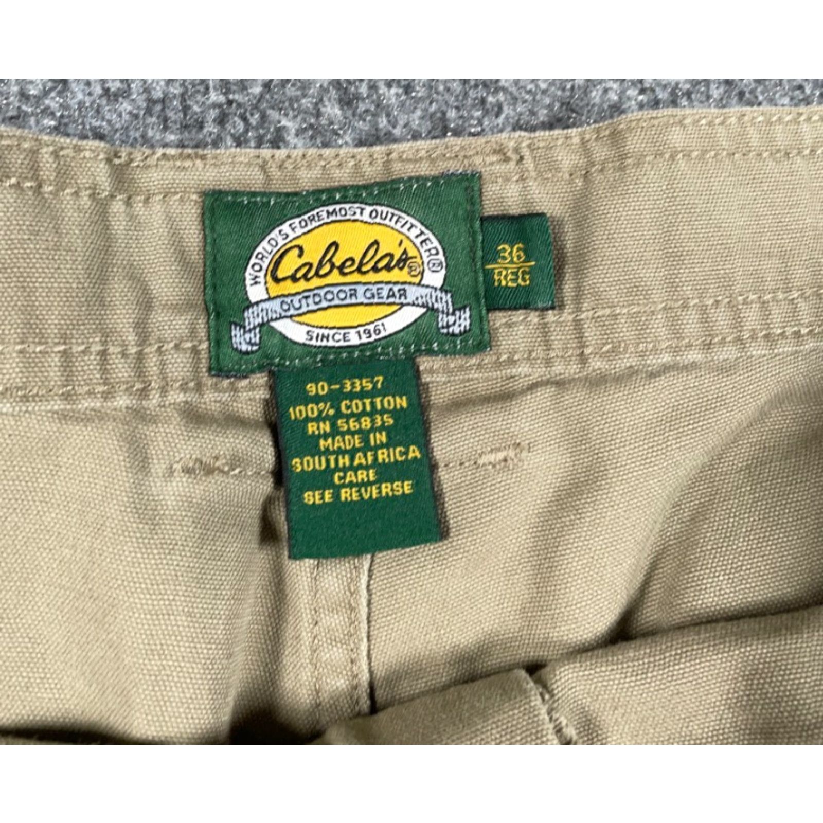 Vintage Cabela's Cargo Shorts Men 36 Beige Lightweight Cotton Hiking 9" Inseam Brown Solid Front Zip Fly Mens Regular Stocked 90s? Size US 38 / EU 54 - 3 Thumbnail