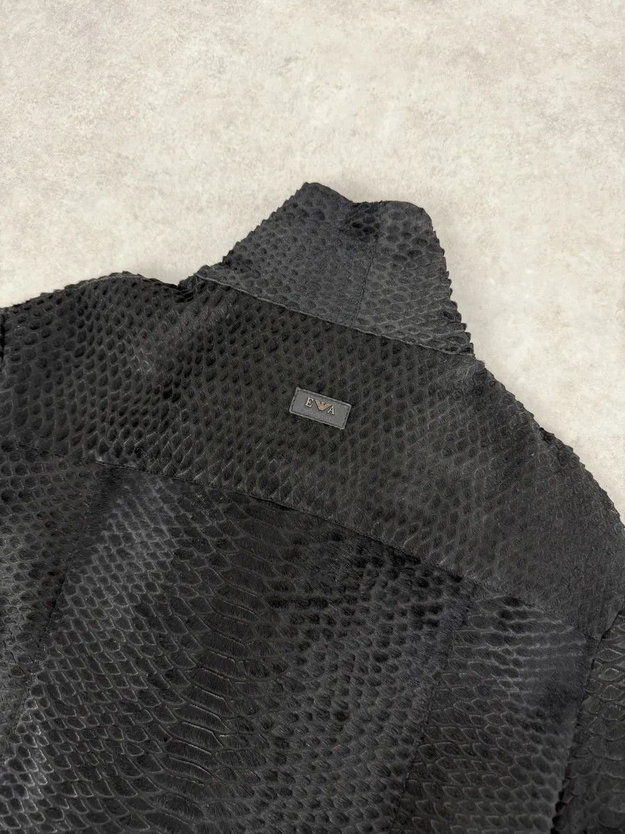 Emporio Armani AW2010 Emporio Armani Asymmetrical Black Crocodile Embossed Leather Jacket Size US M / EU 48-50 / 2 - 12 Thumbnail