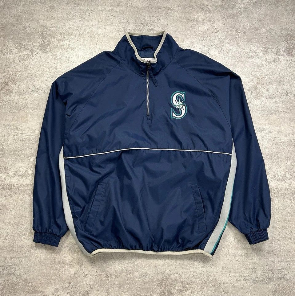 SEATTLE MARINERS MAJESTIC PULLOVER JACKET WINDBREAKER