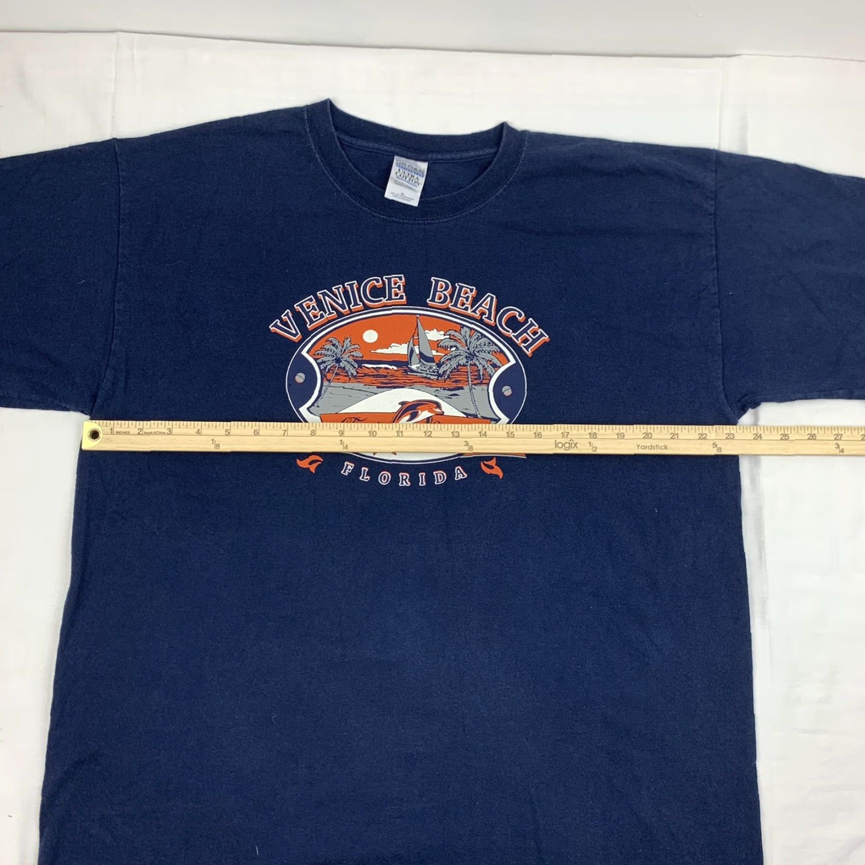 Gildan Vintage Venice Beach Florida T Shirt Adult XL Blue Classic Resort Travel Tourist Size US XL / EU 56 / 4 - 6 Thumbnail