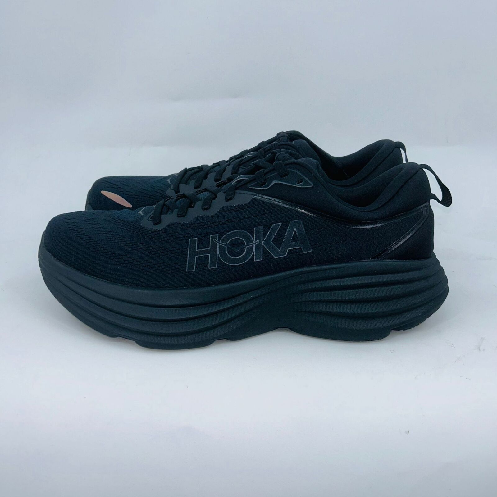 Hoka HOKA MENS BONDI 8 BLACK MESH FIRM RUNNING SHOES SIZE 11.5D Size US 11.5 / EU 44-45 - 4 Thumbnail