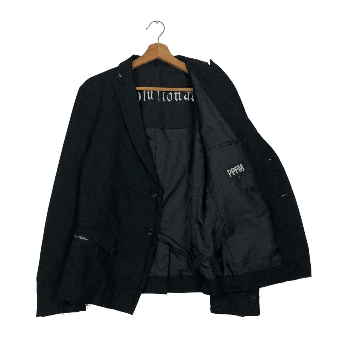 Japanese Brand 🔥ICONIC RICH BLACK CROPPED BIKER JACKET PPFM BONDAGE DESIGN Size US L / EU 52-54 / 3 - 13 Thumbnail