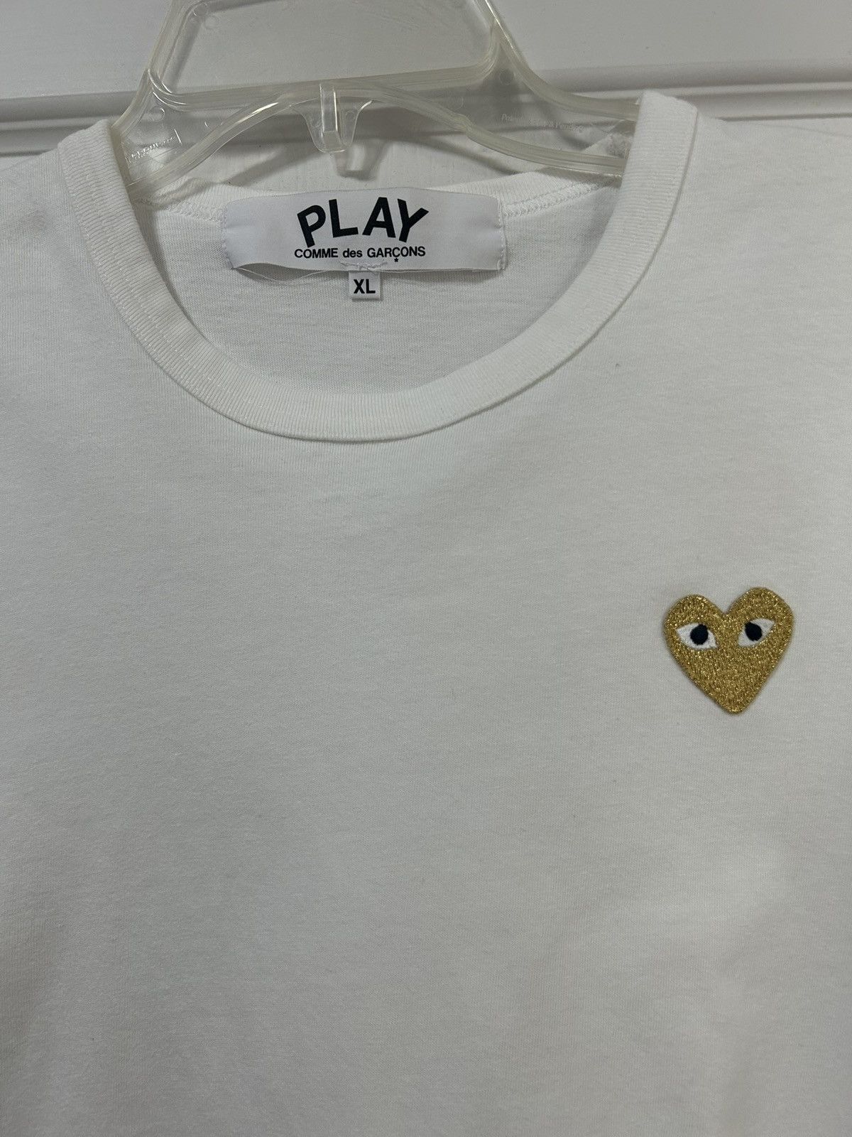 Comme des Garcons White Comme Des Garçons Gold Heart Tee Size US XL / EU 56 / 4 - 4 Thumbnail