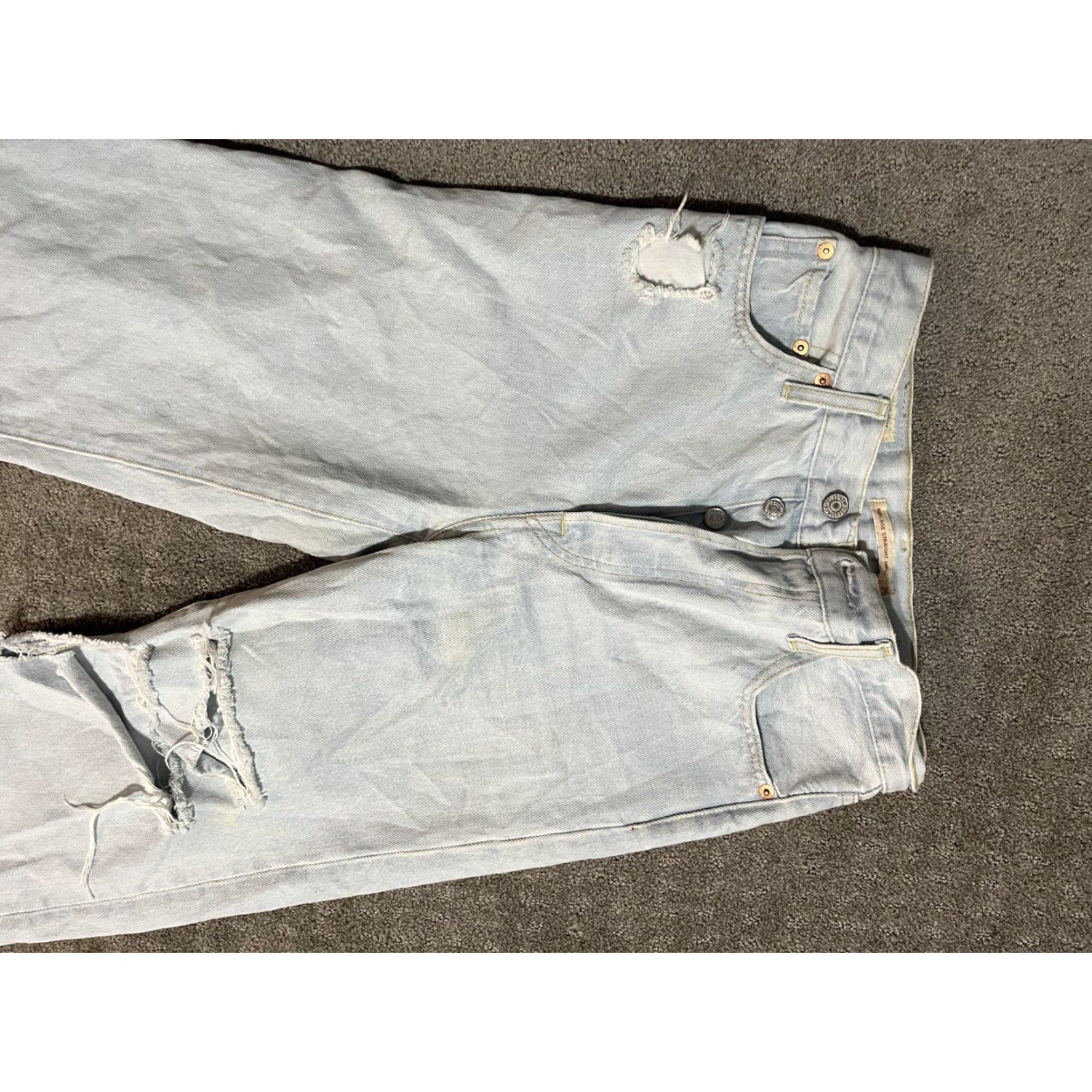 Levi's Levi's Premium Ribcage Straight Ankle Jeans Womens 26 Regular Blue 90s Logo Distressed Pockets Stretch Denim Jeans Style Straight Rise High Size 26" / US 2 / IT 38 - 4 Thumbnail