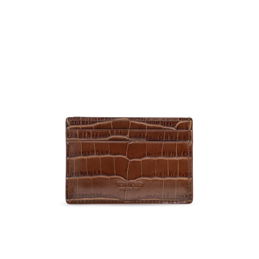 Tom Ford TOM FORD Brown Leather Card Holder New & Authentic Size ONE SIZE - 1 Thumbnail