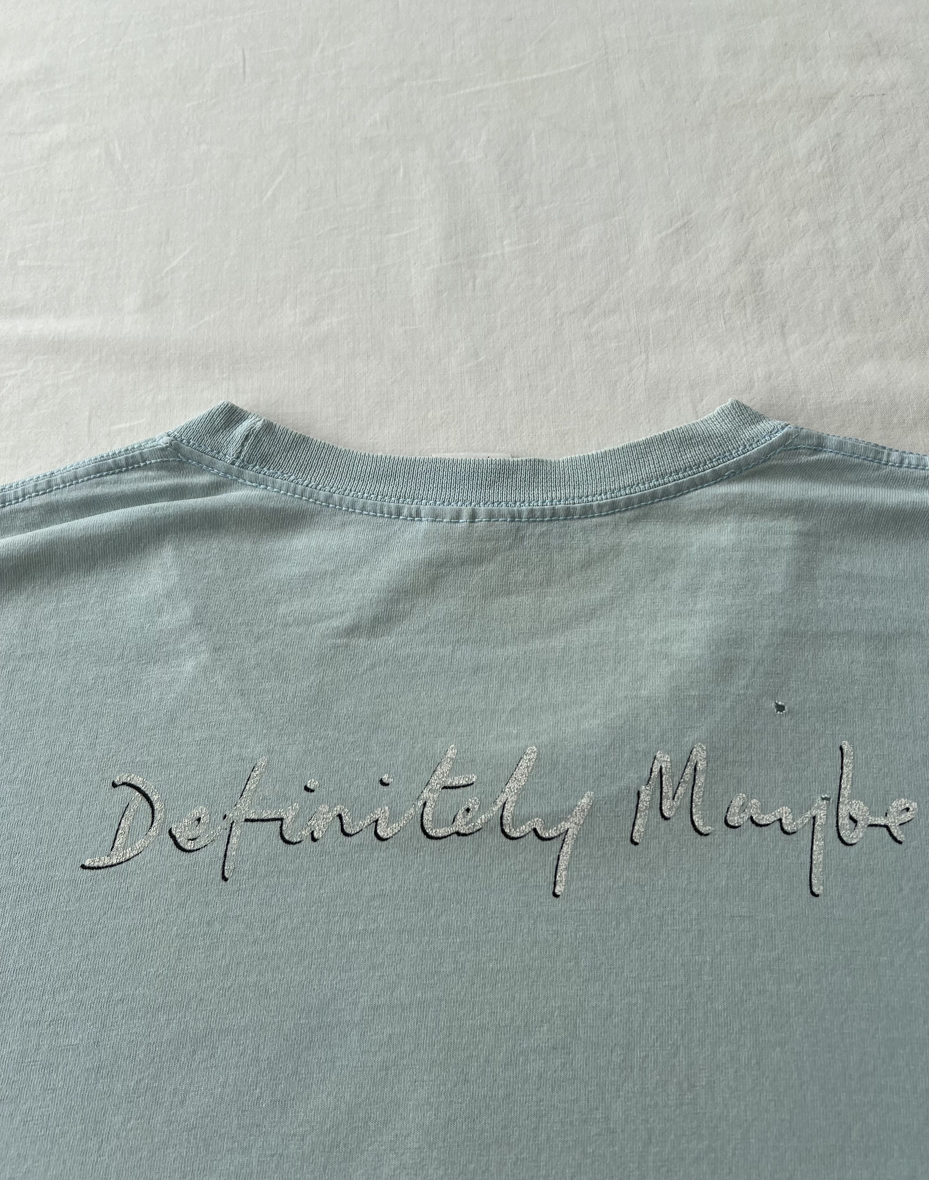 Band Tees Vintage 2000s Oasis Definitely Maybe Britpop Blue T-shirt Size US XL / EU 56 / 4 - 19 Thumbnail