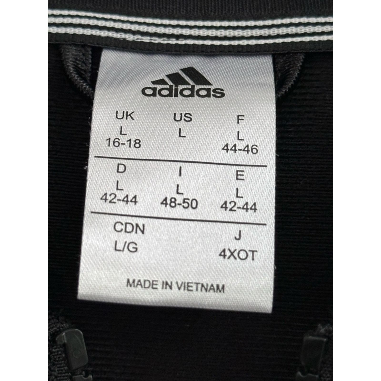 Adidas Adidas Track Jacket Black 3-Stripes Full Zip Womens Large Size L / US 10 / IT 46 - 4 Thumbnail